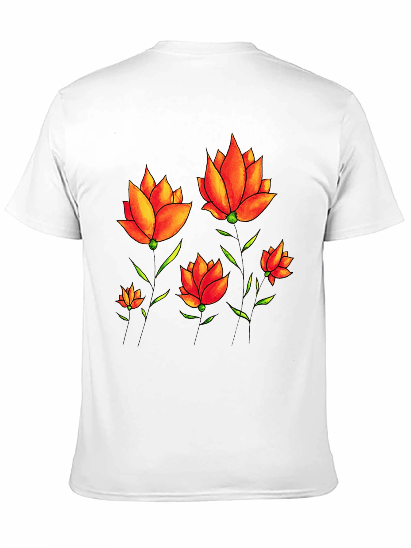 Floral Print Tee - Black