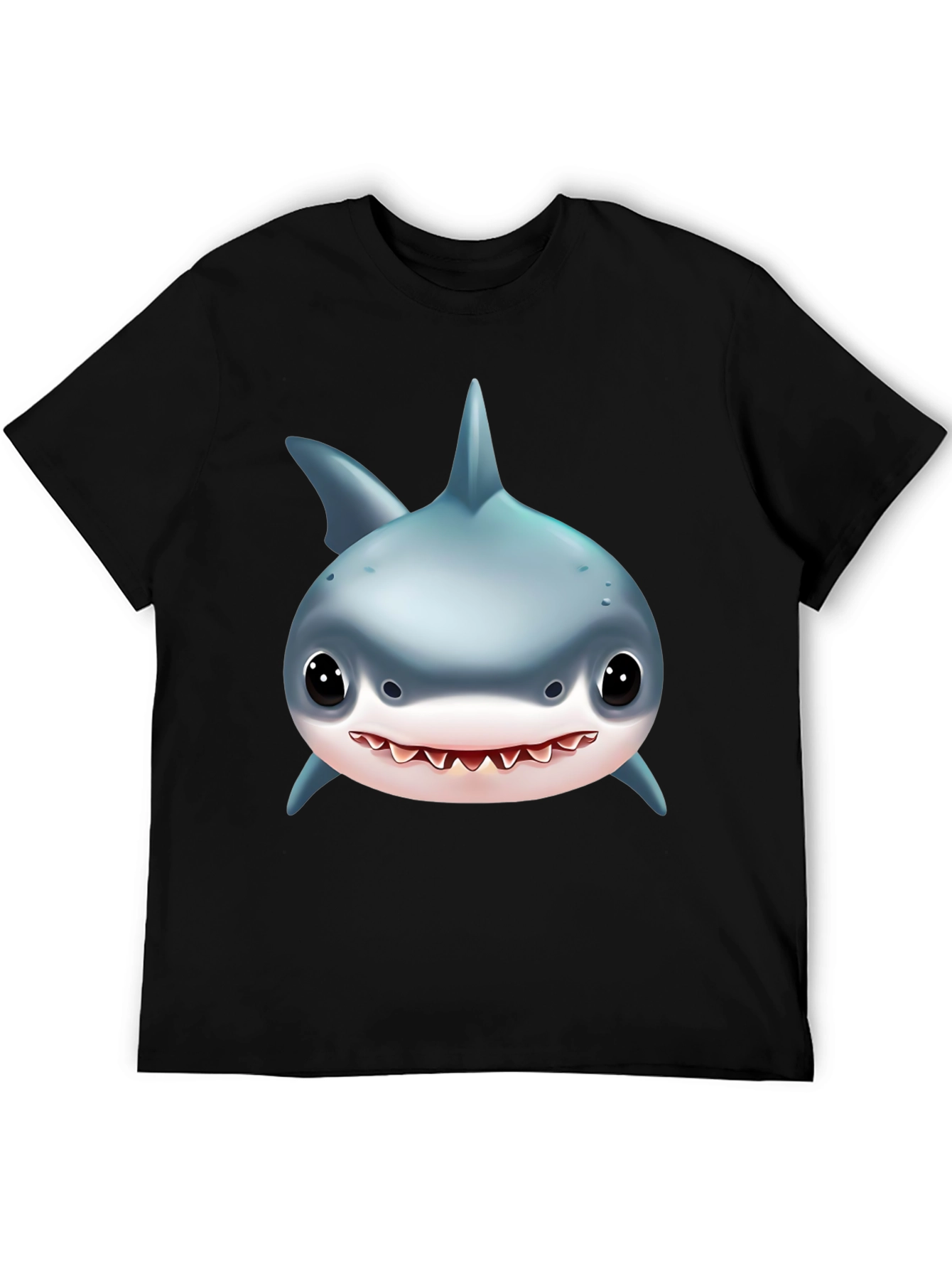 Shark Graphic Tee - Black Cotton T-Shirt
