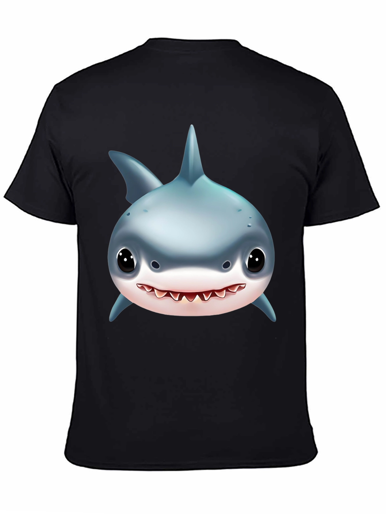 Shark Graphic Tee - Black Cotton T-Shirt