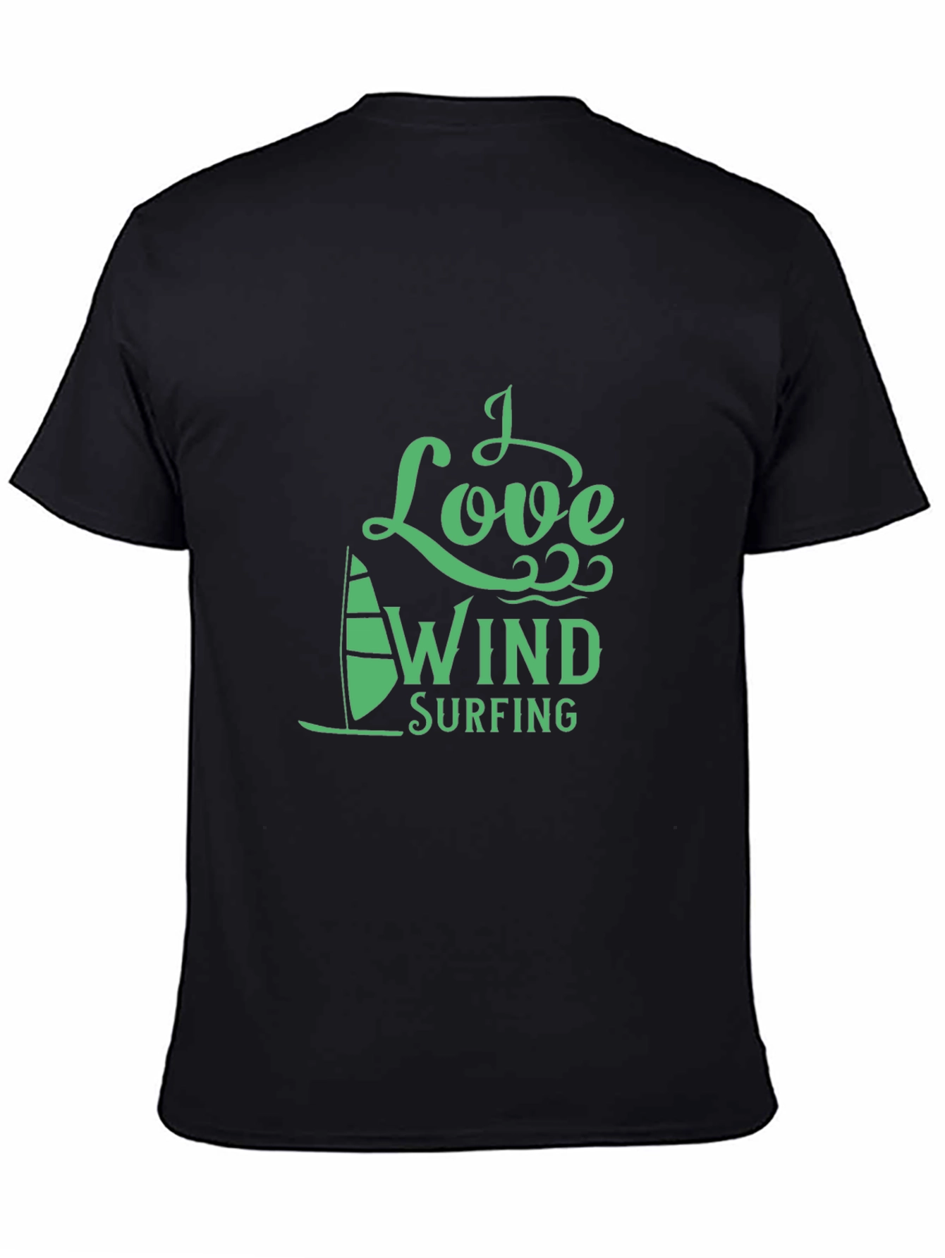 I Love Windsurfing Graphic Tee - Black