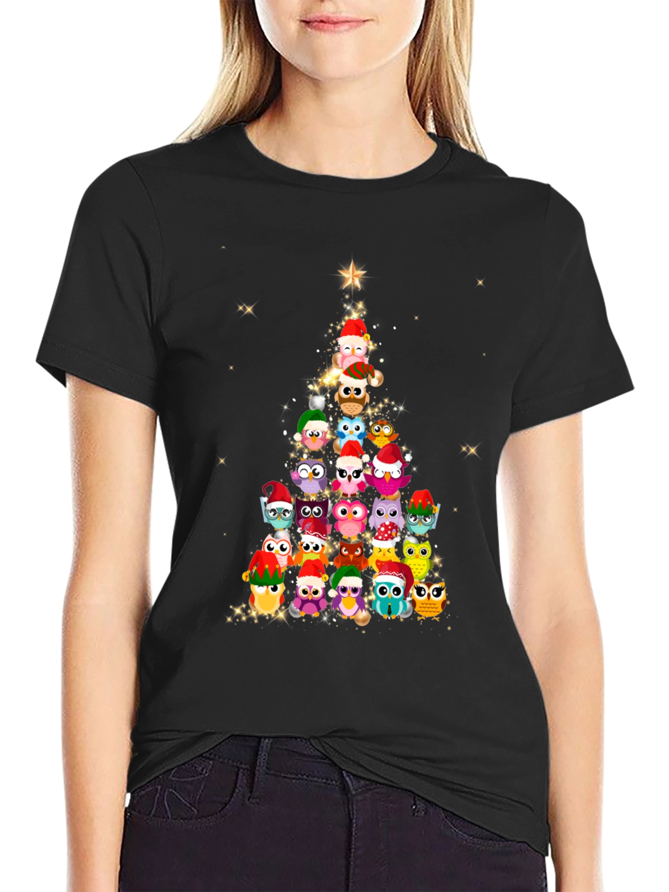 Owl Christmas Tree T-Shirt