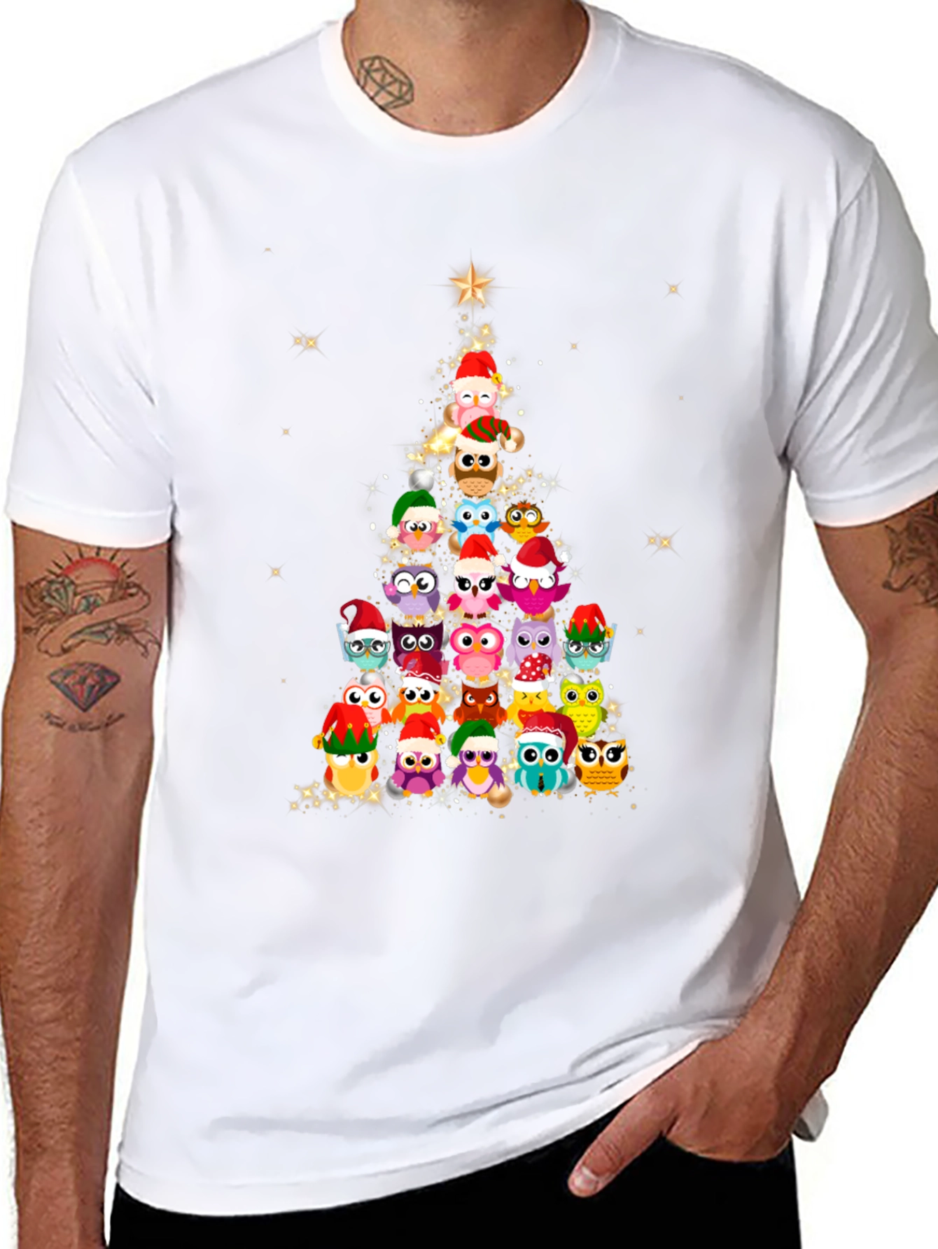 Owl Christmas Tree T-Shirt