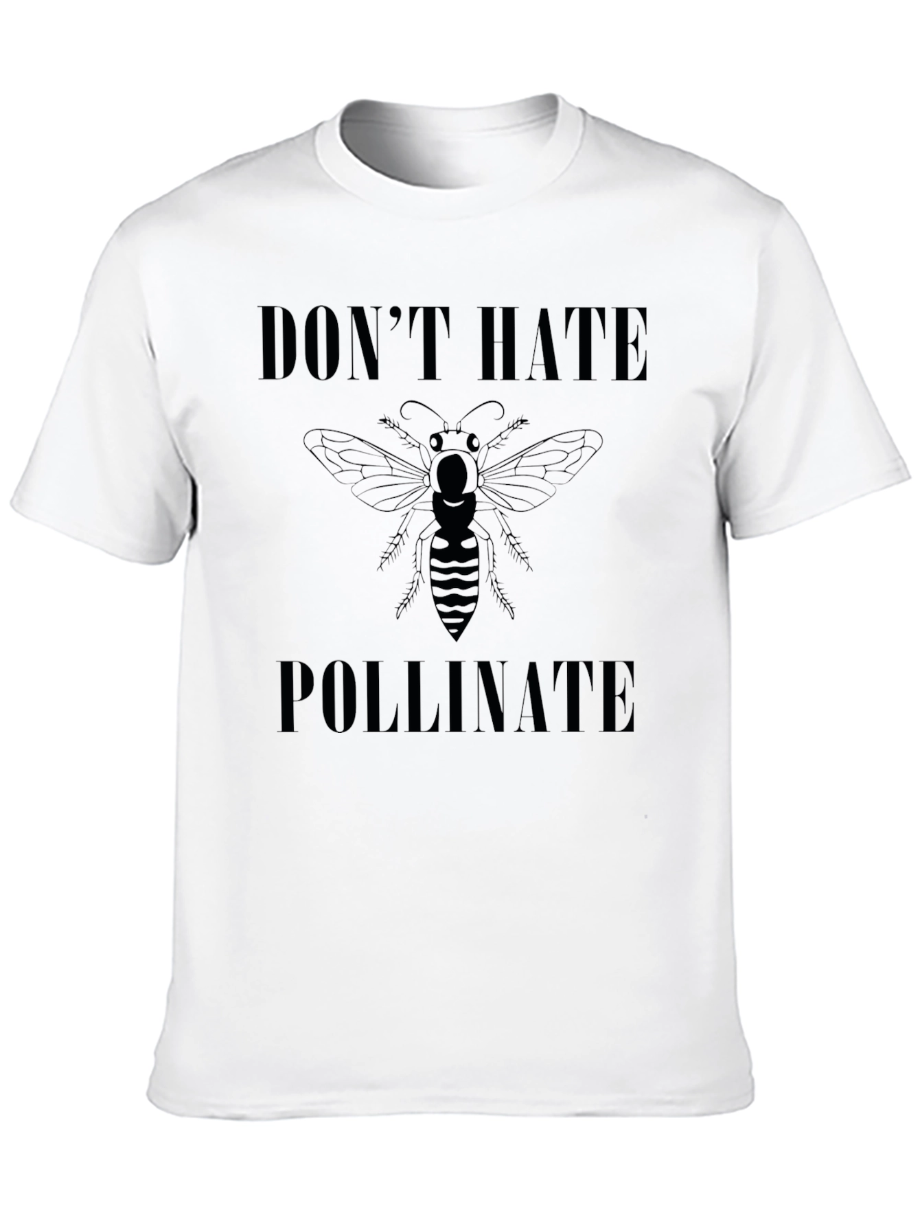 Dont Hate Pollinate Graphic T-Shirt - Black