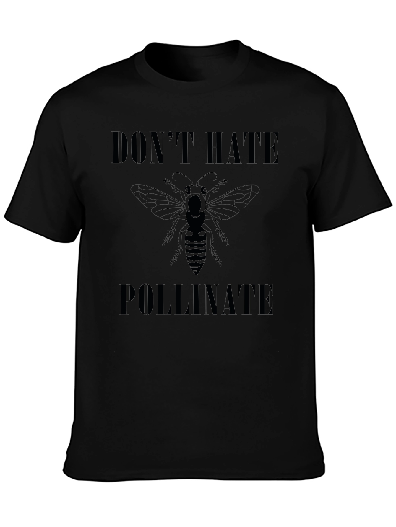 Dont Hate Pollinate Graphic T-Shirt - Black