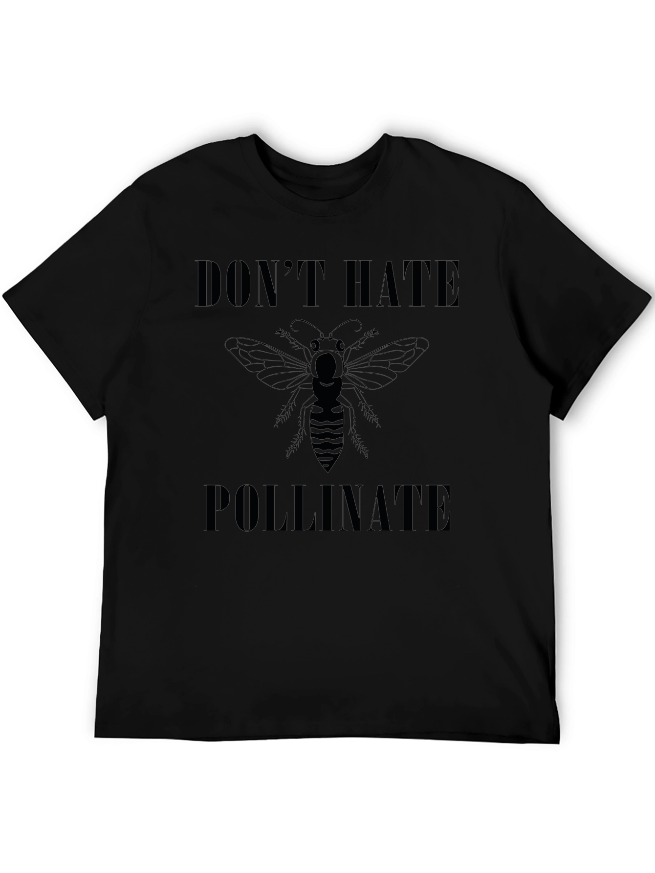 Dont Hate Pollinate Graphic T-Shirt - Black