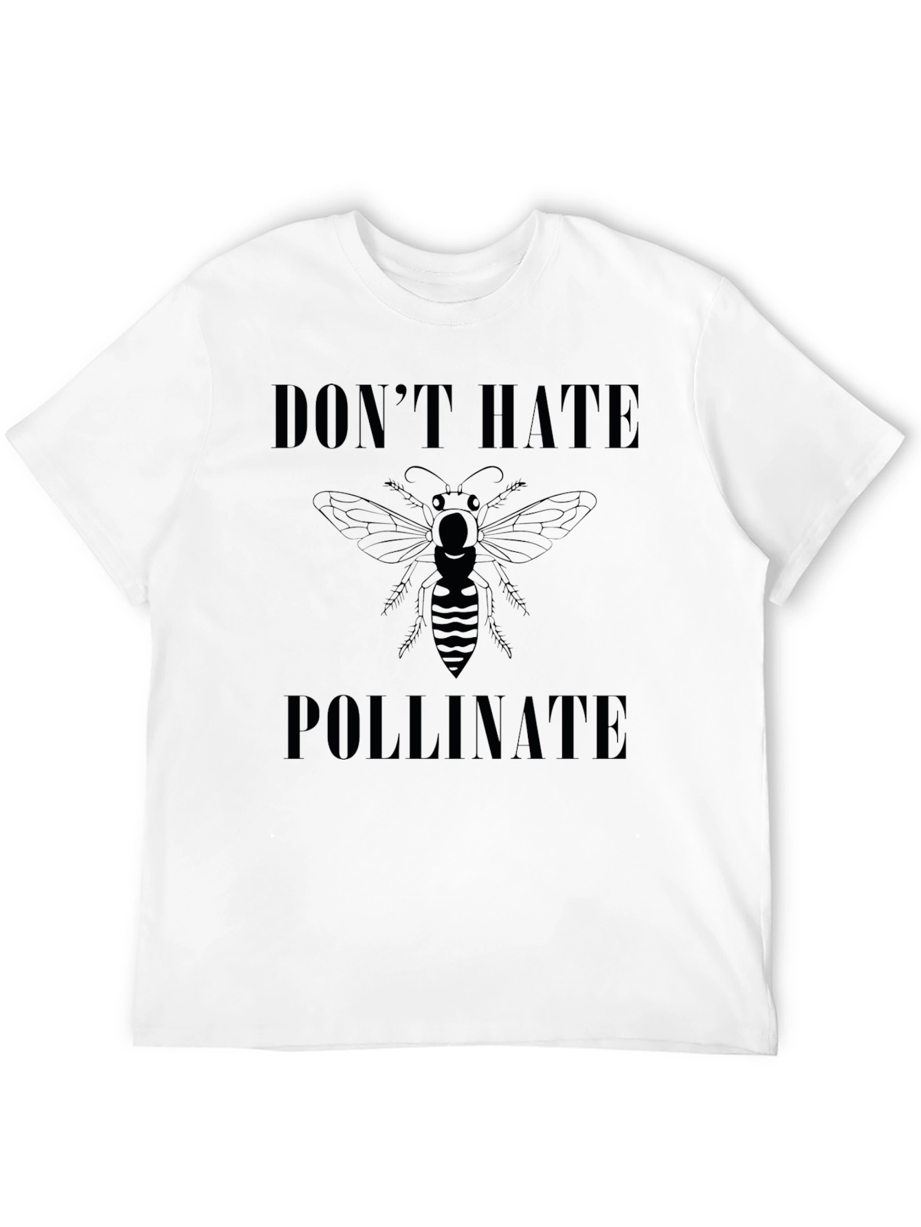 Dont Hate Pollinate Graphic T-Shirt - Black