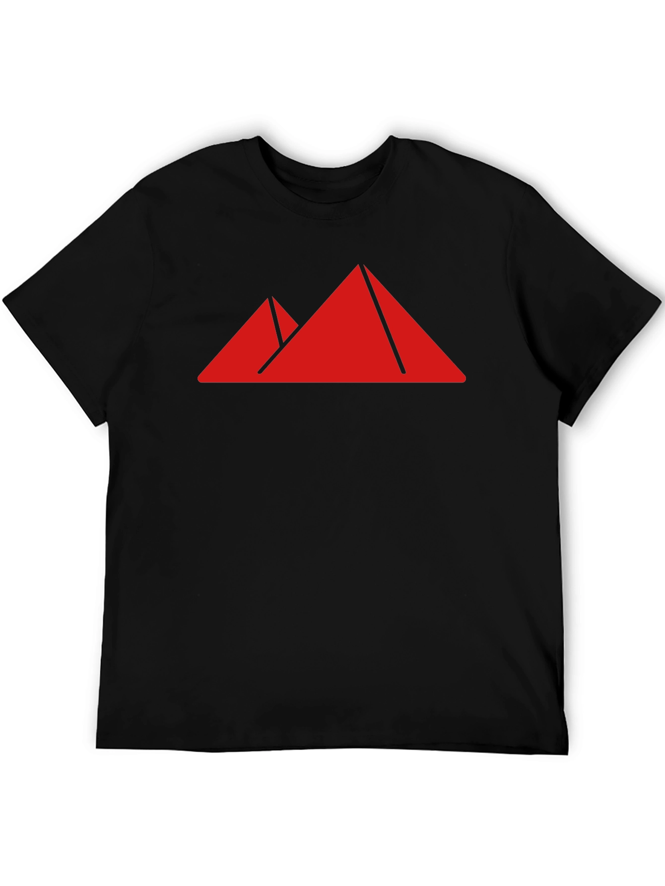 Geometric Pyramid Graphic Tee - Modern Black Shirt