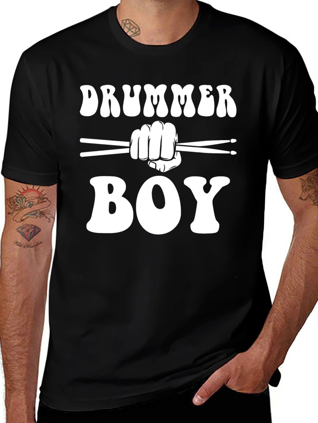 Drummer Boy T-Shirt - Black Cotton Tee