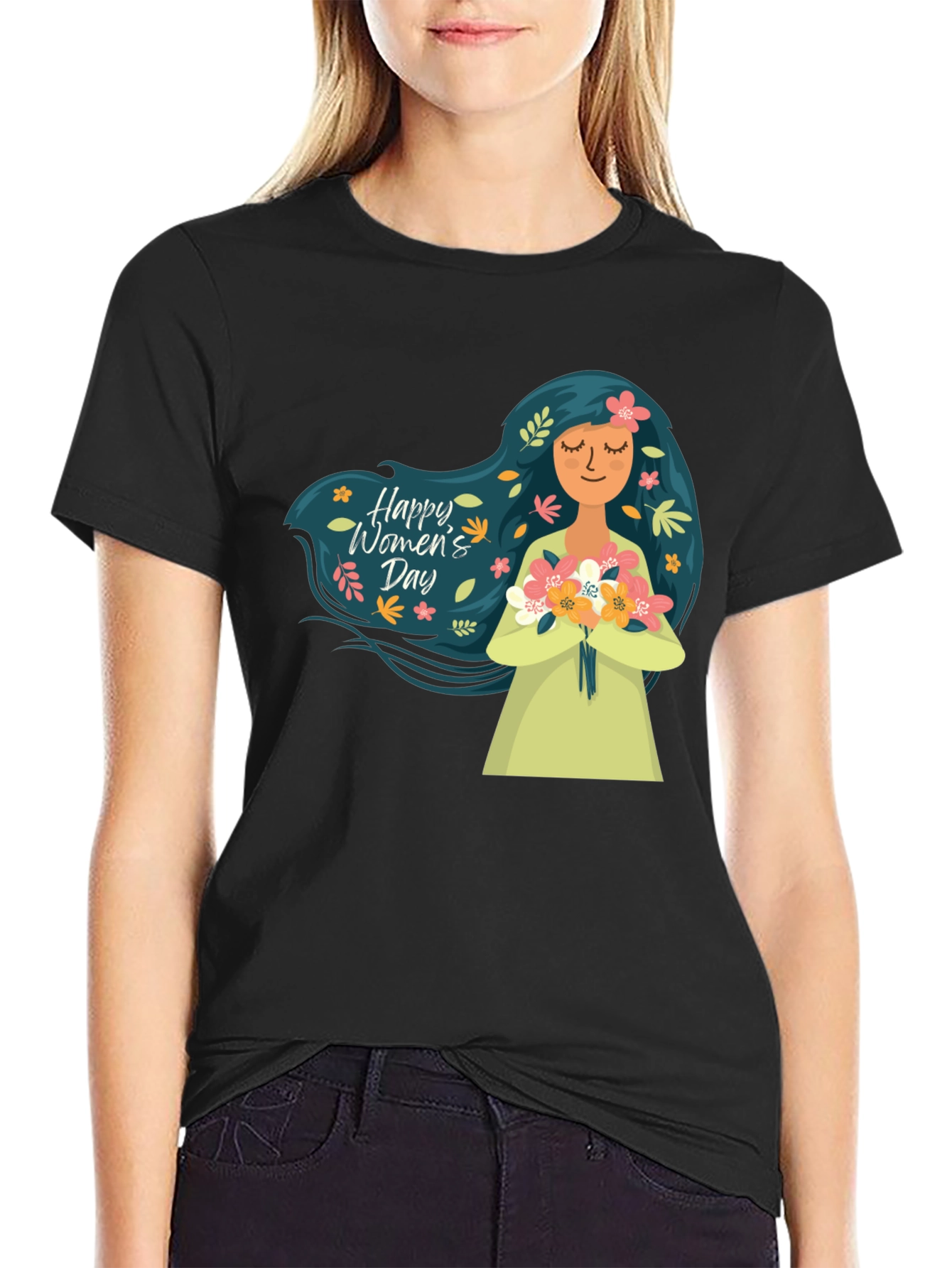 Womens Day T-Shirt - Floral Girl Design