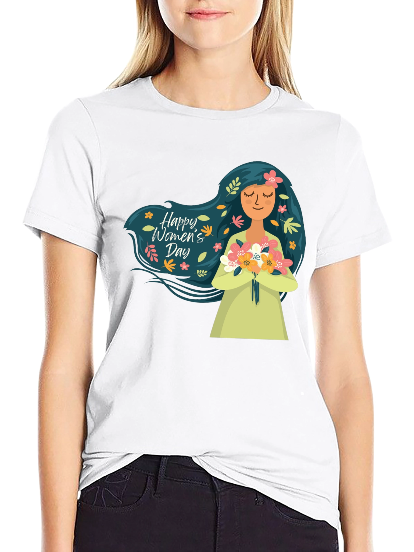 Womens Day T-Shirt - Floral Girl Design