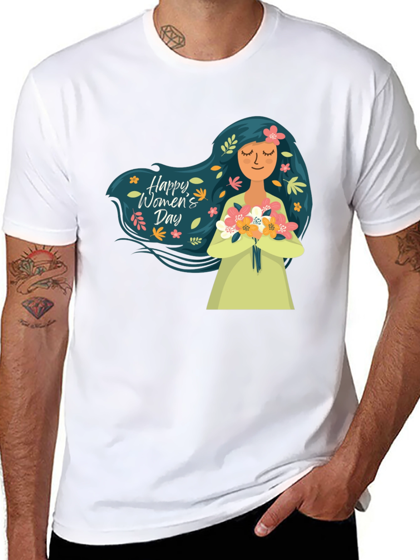 Womens Day T-Shirt - Floral Girl Design