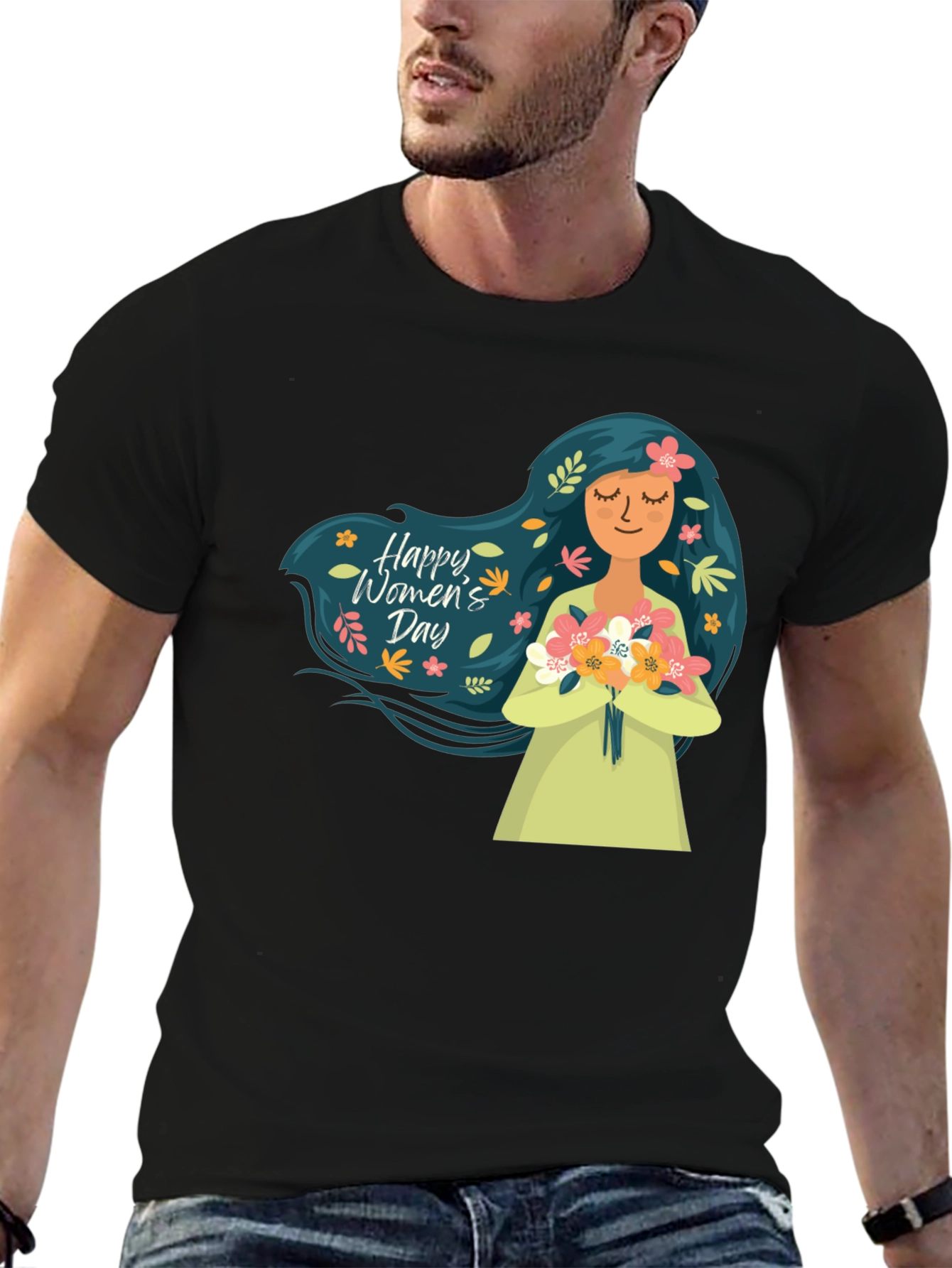 Womens Day T-Shirt - Floral Girl Design