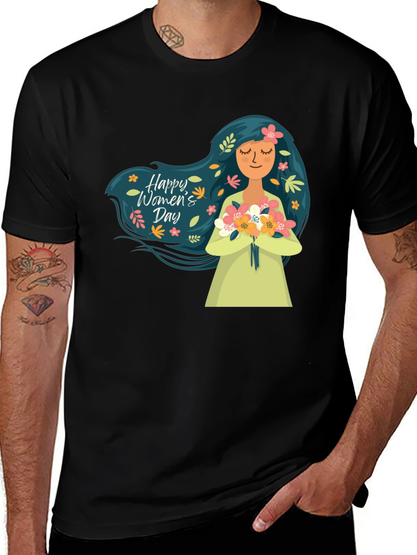 Womens Day T-Shirt - Floral Girl Design