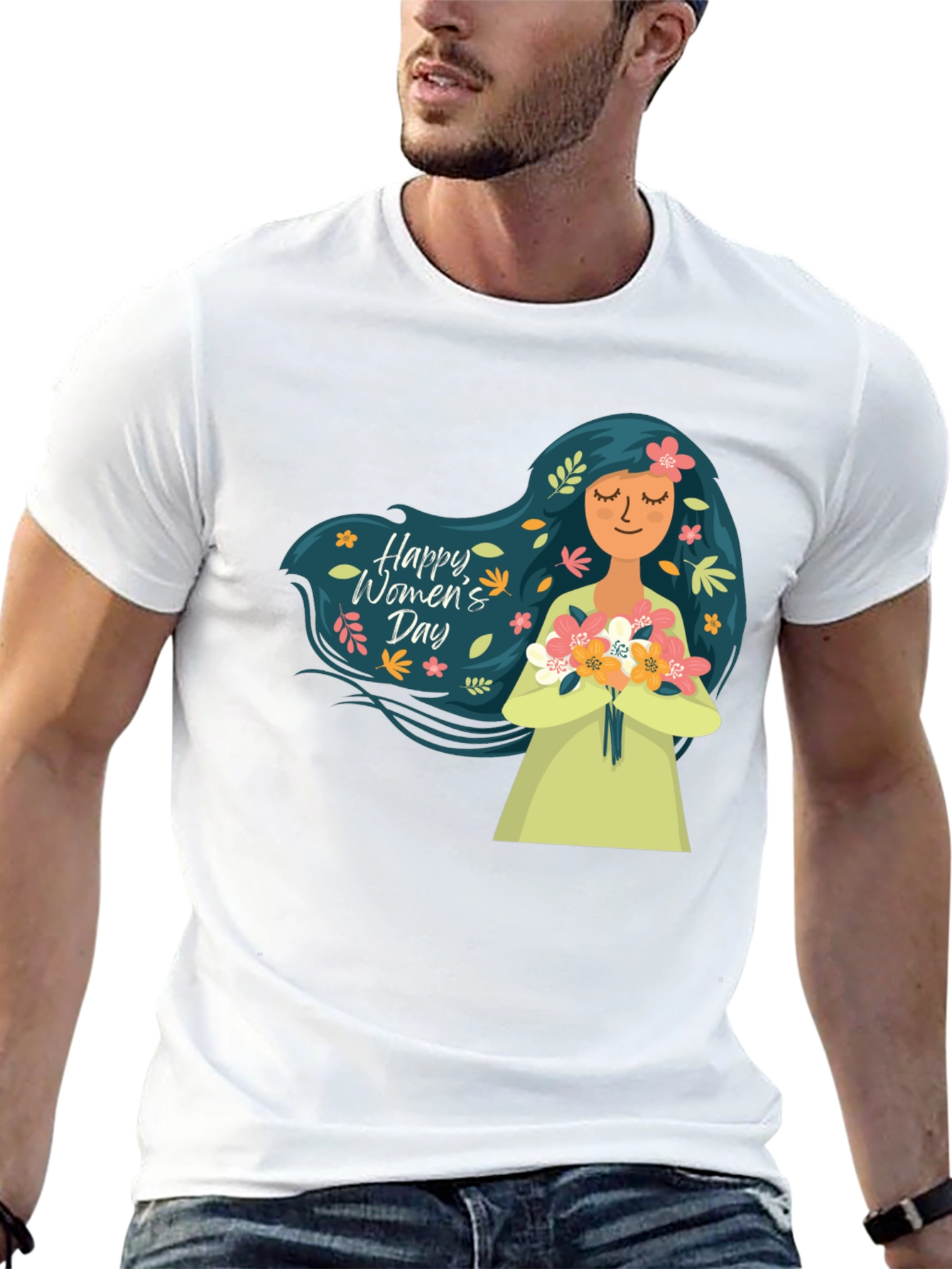 Womens Day T-Shirt - Floral Girl Design