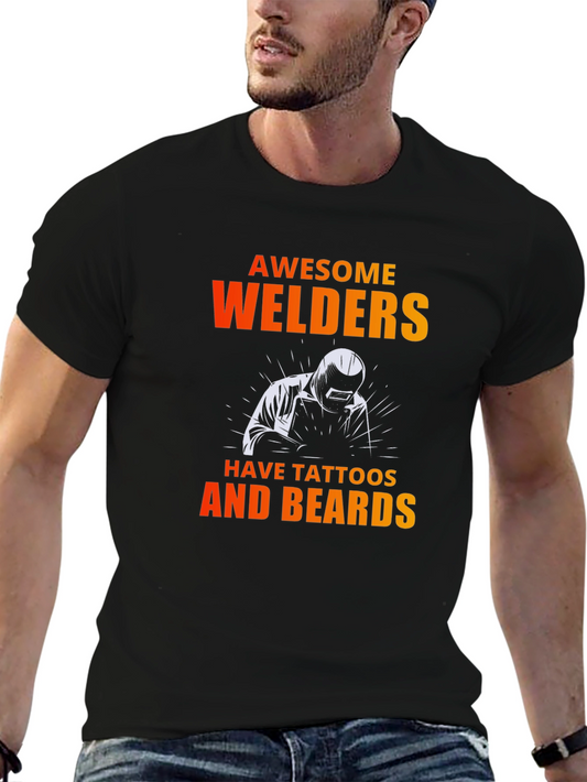 Awesome Welders T-Shirt - Tattoos & Beards