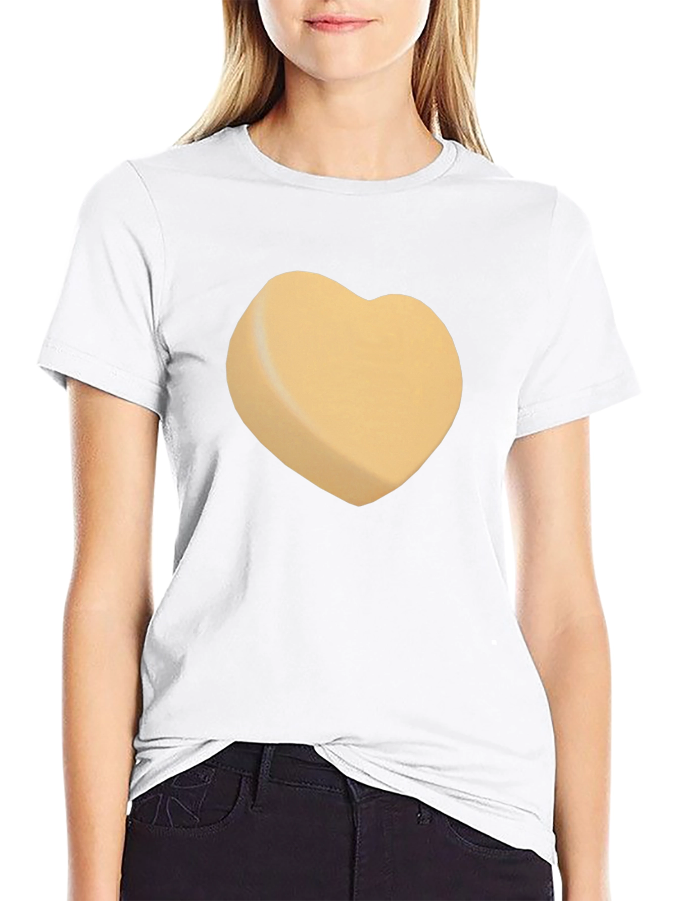 Heart-Shaped Candy Design Black T-Shirt