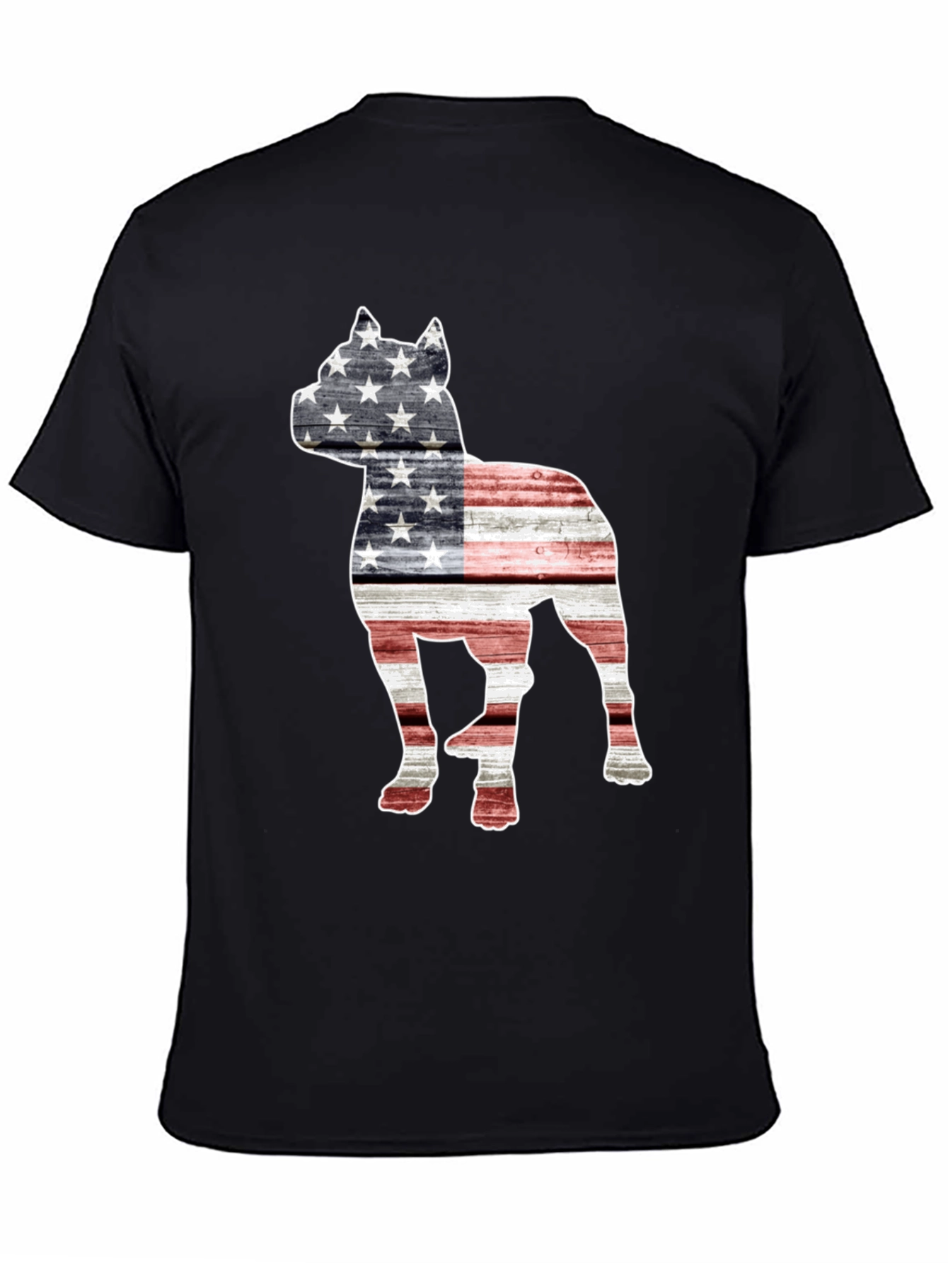 American Flag Dog Graphic T-Shirt