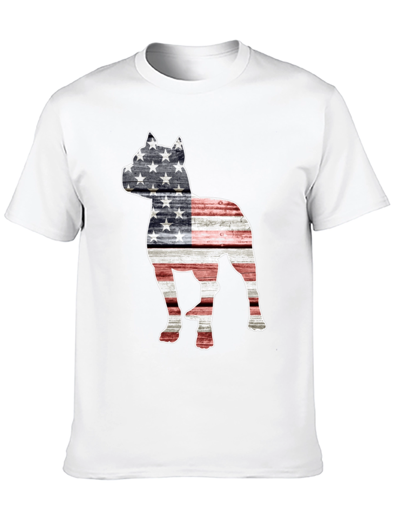 American Flag Dog Graphic T-Shirt