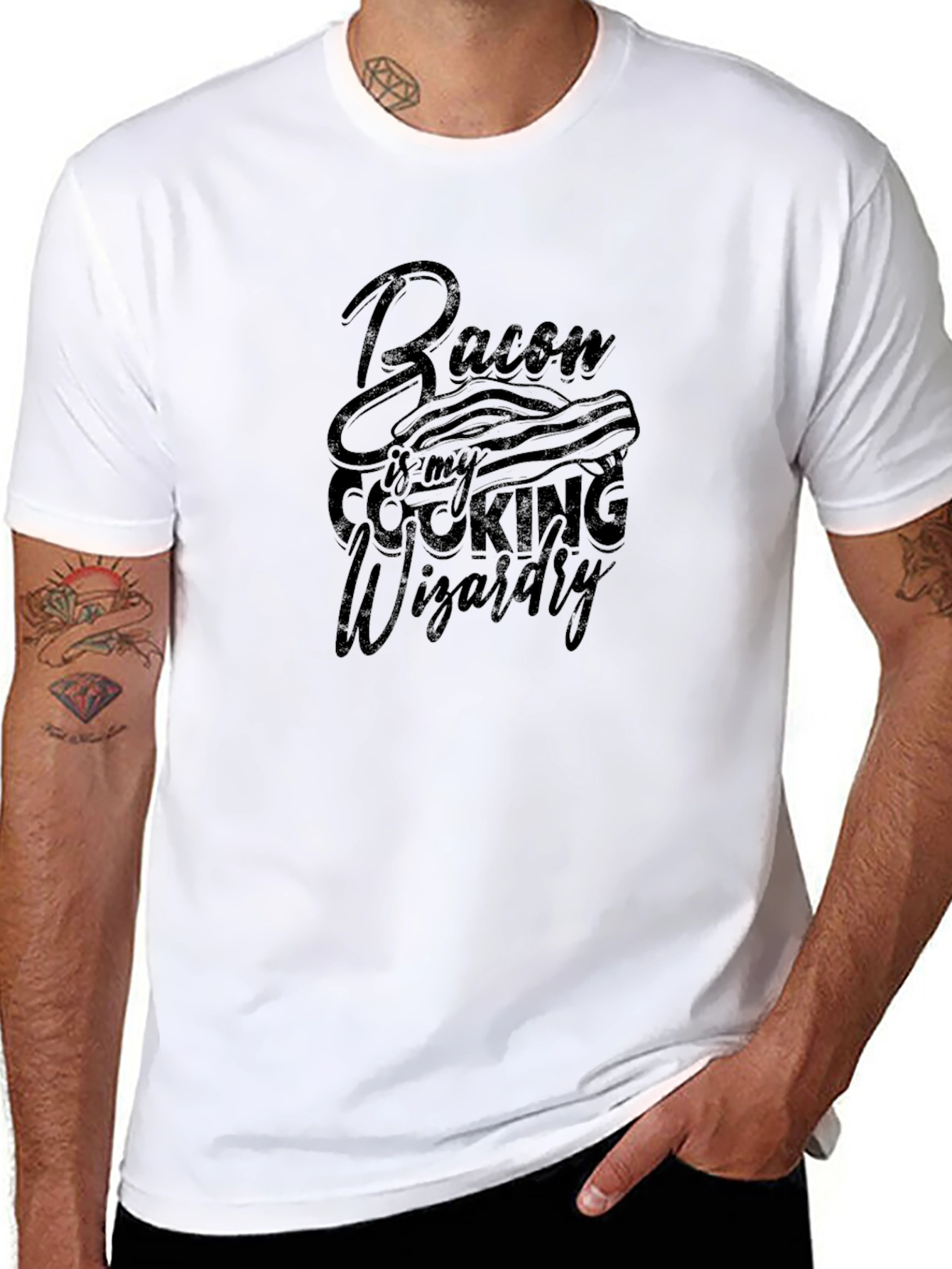 Bacon is my Cooking Wizardry Black T-shirt