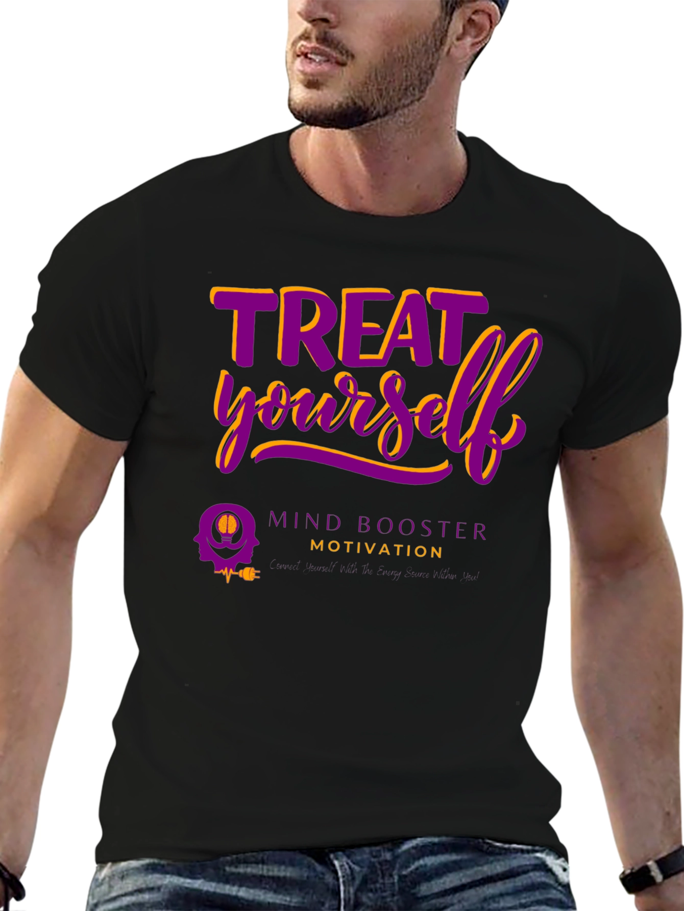 Treat Yourself Motivation Graphic Tee - Black