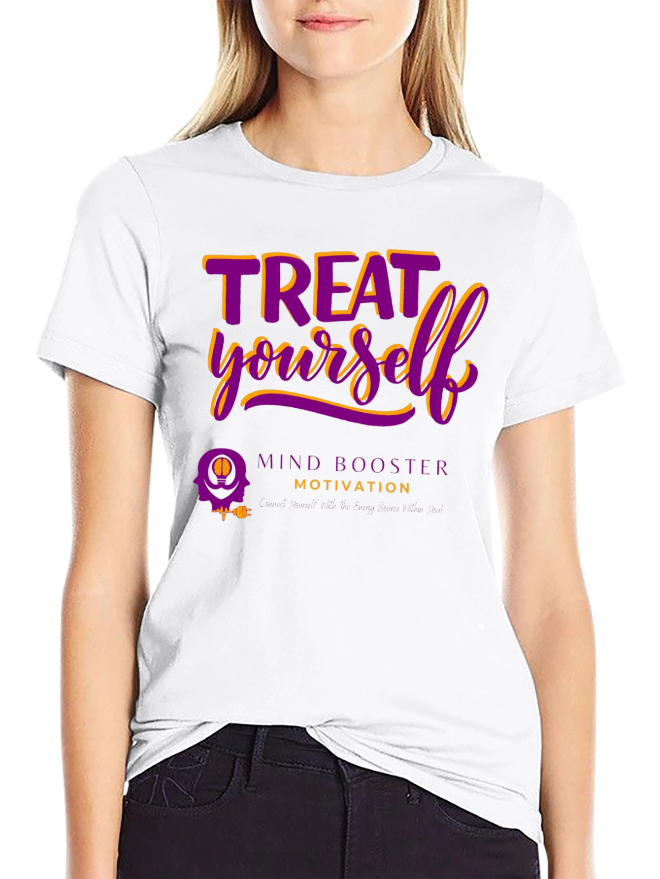 Treat Yourself Motivation Graphic Tee - Black