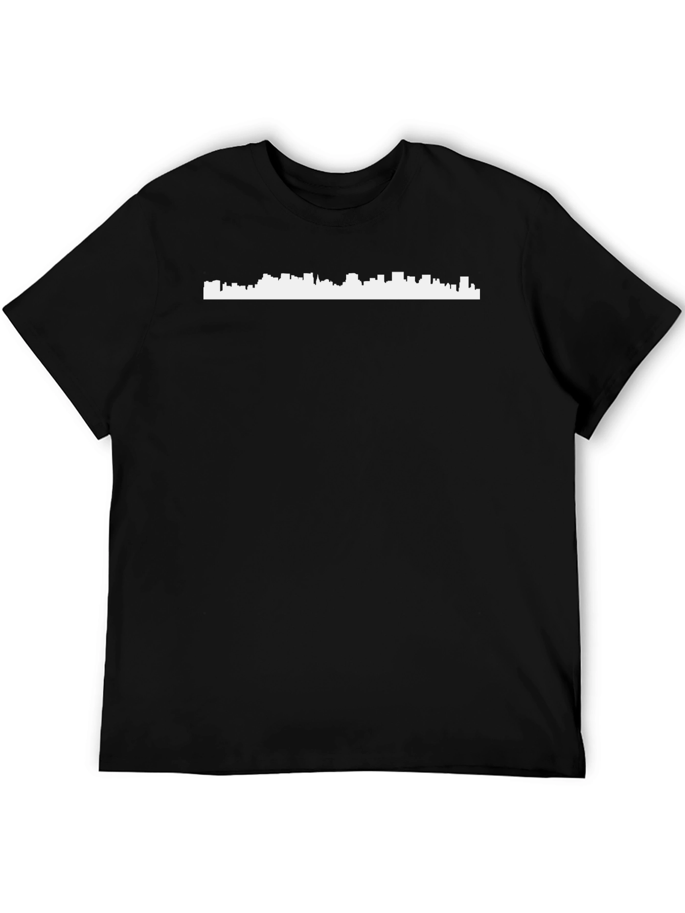 Modern Cityscape Graphic Tee - Black
