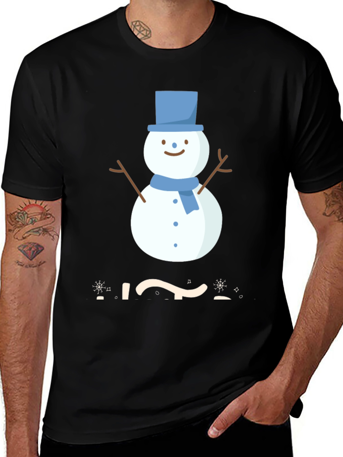 Festive Snowman Graphic Tee - Winter Holiday Apparel