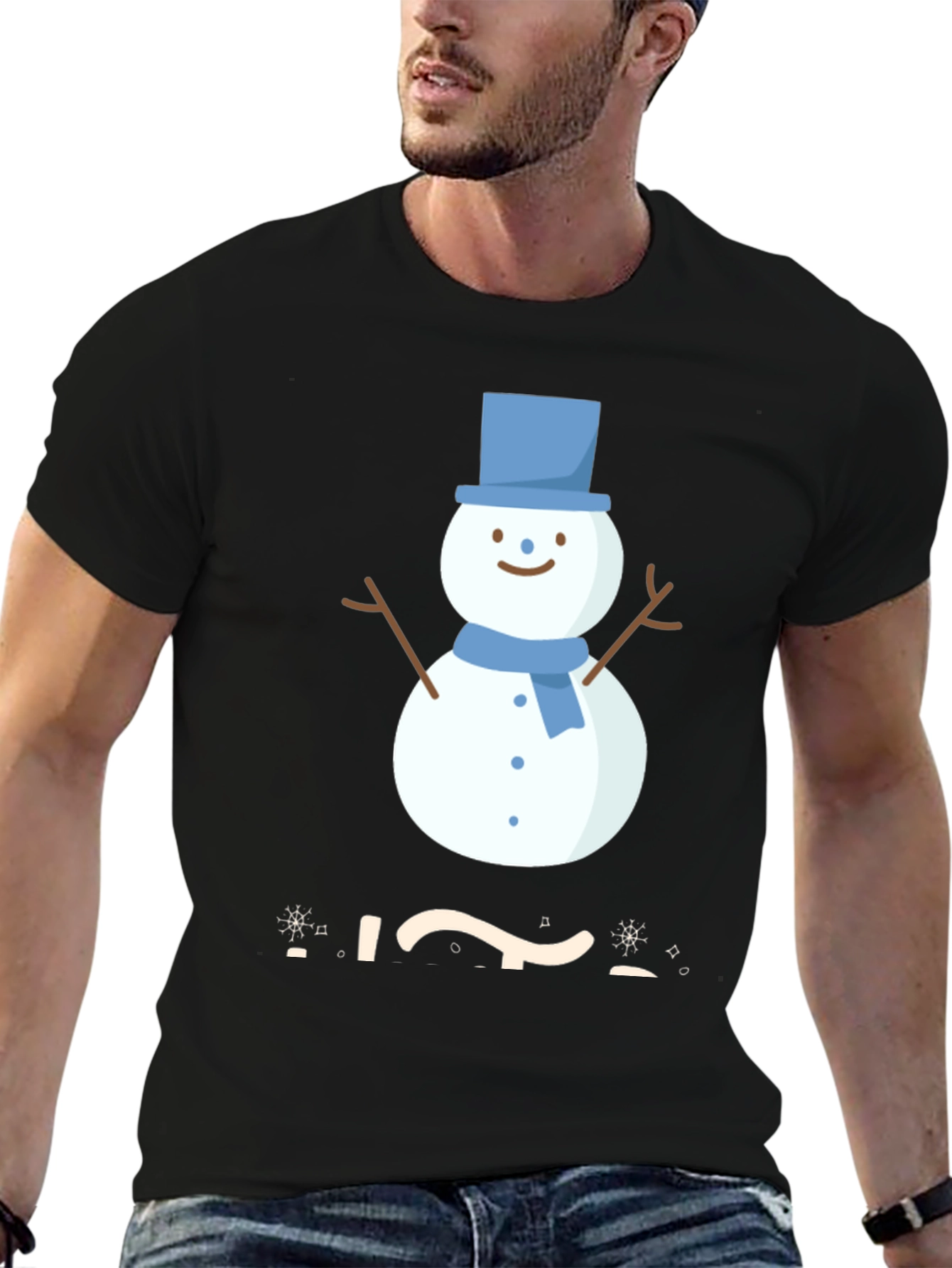 Festive Snowman Graphic Tee - Winter Holiday Apparel