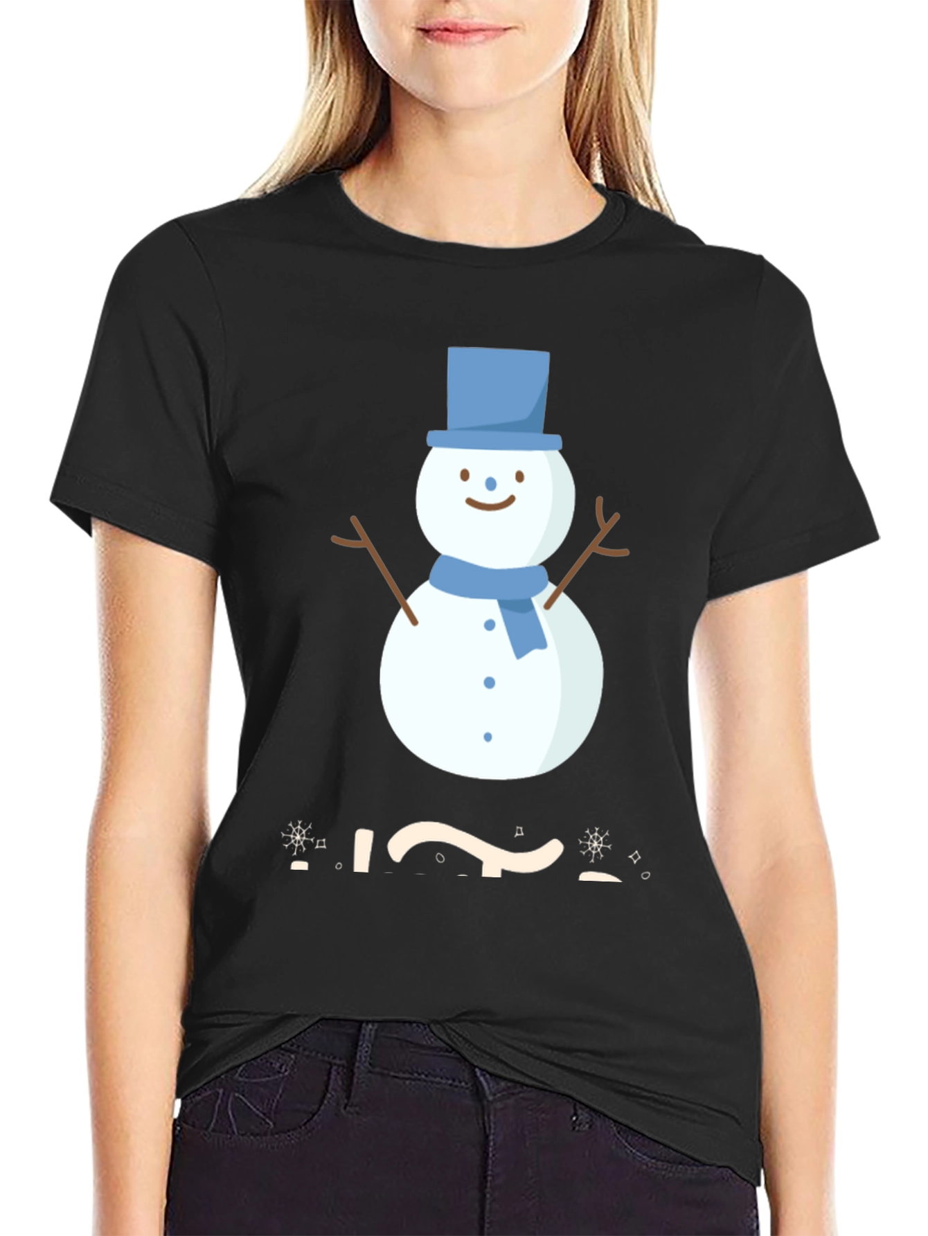Festive Snowman Graphic Tee - Winter Holiday Apparel
