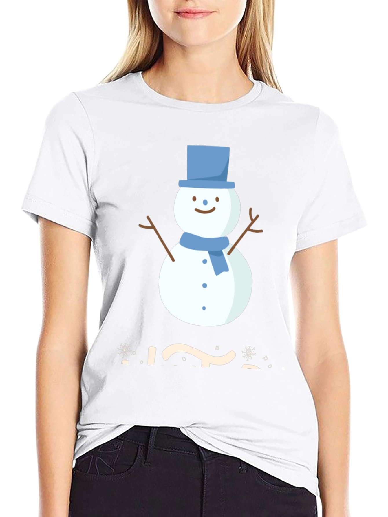 Festive Snowman Graphic Tee - Winter Holiday Apparel