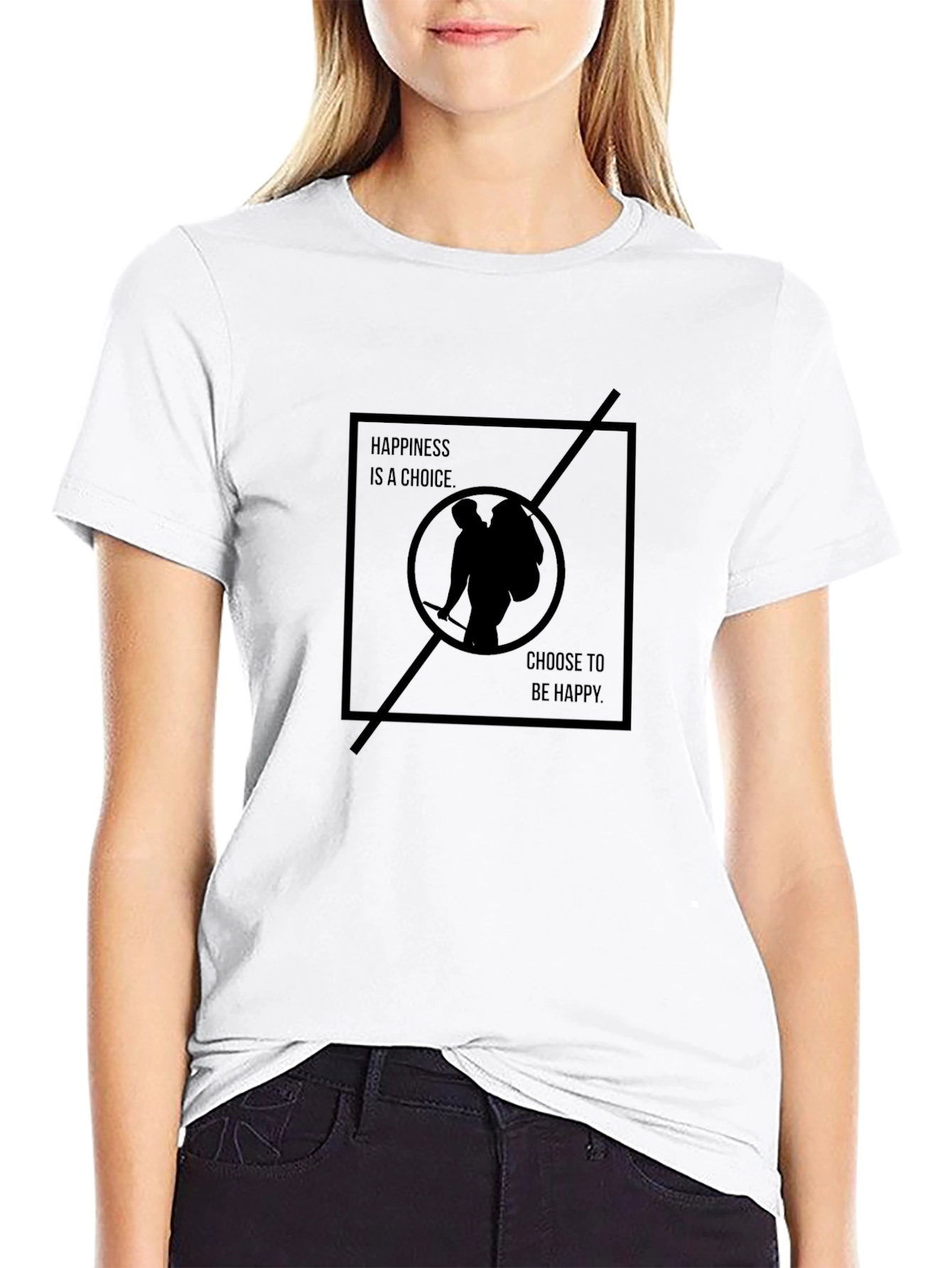 Happiness Choice Graphic Tee - Black