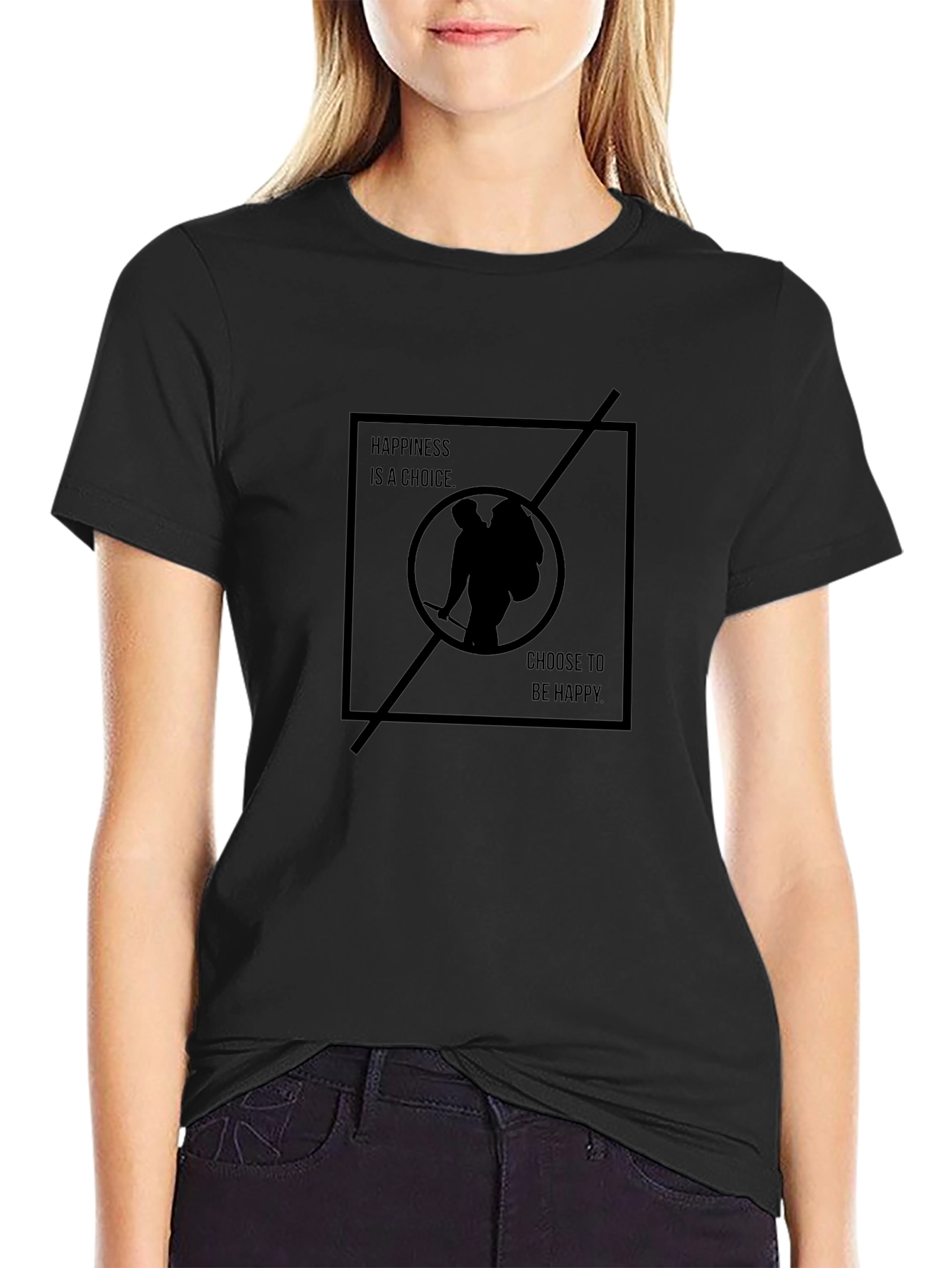 Happiness Choice Graphic Tee - Black