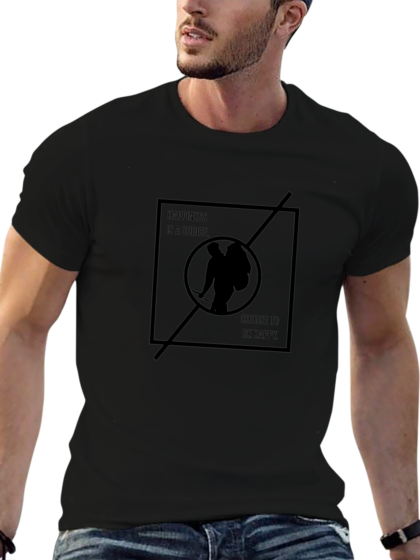 Happiness Choice Graphic Tee - Black