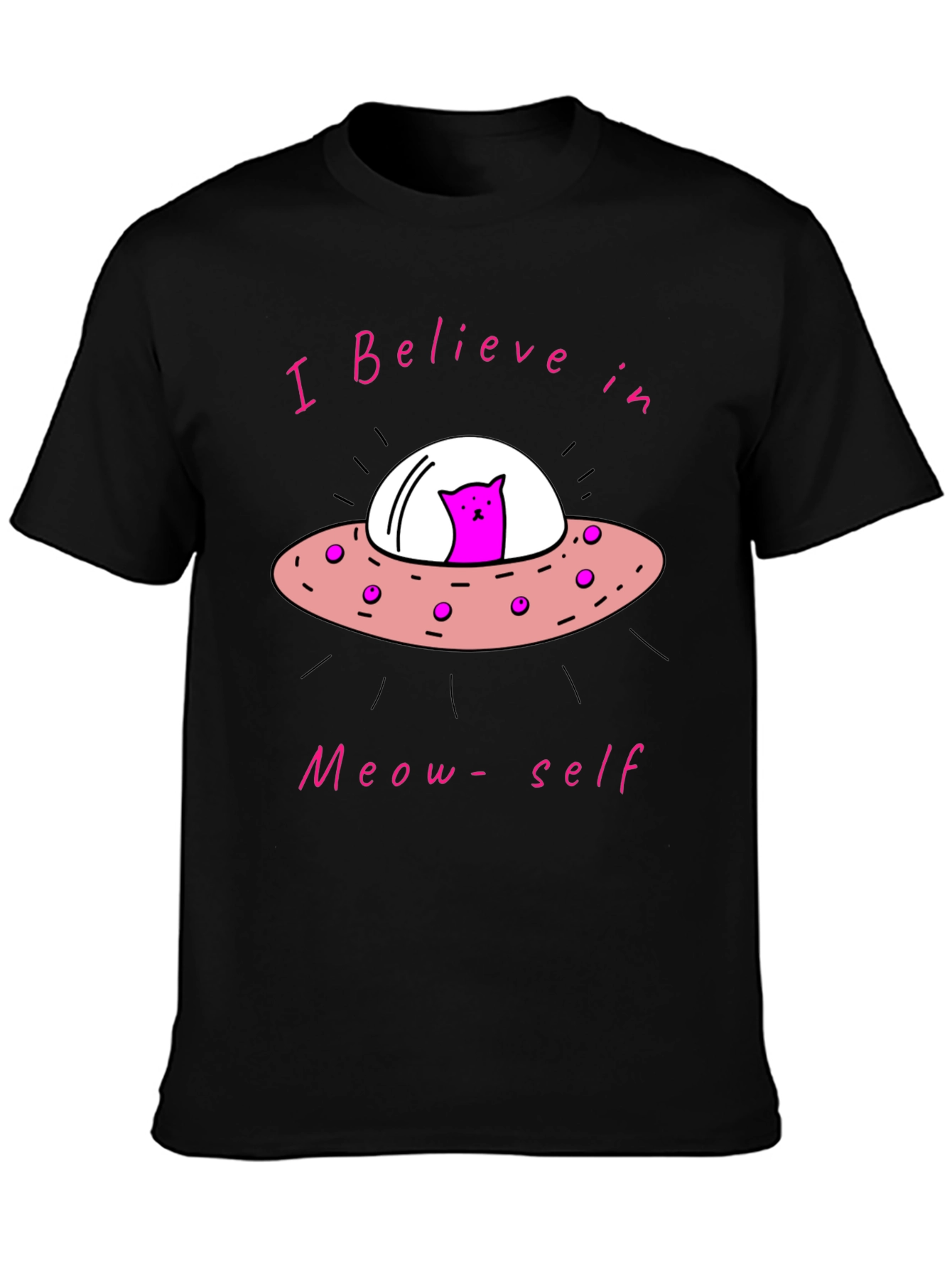 Believe in Meow-self Black T-Shirt