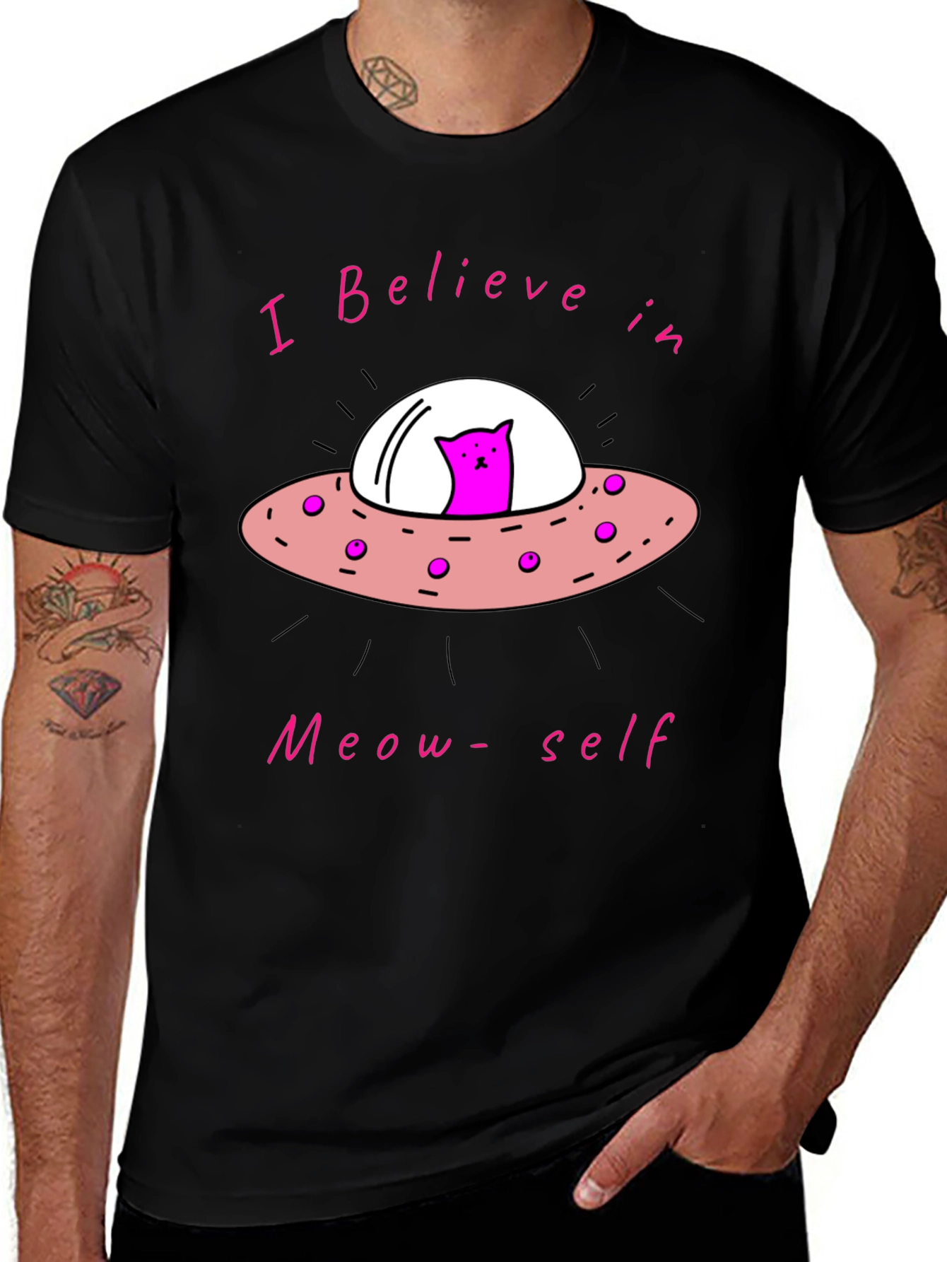 Believe in Meow-self Black T-Shirt