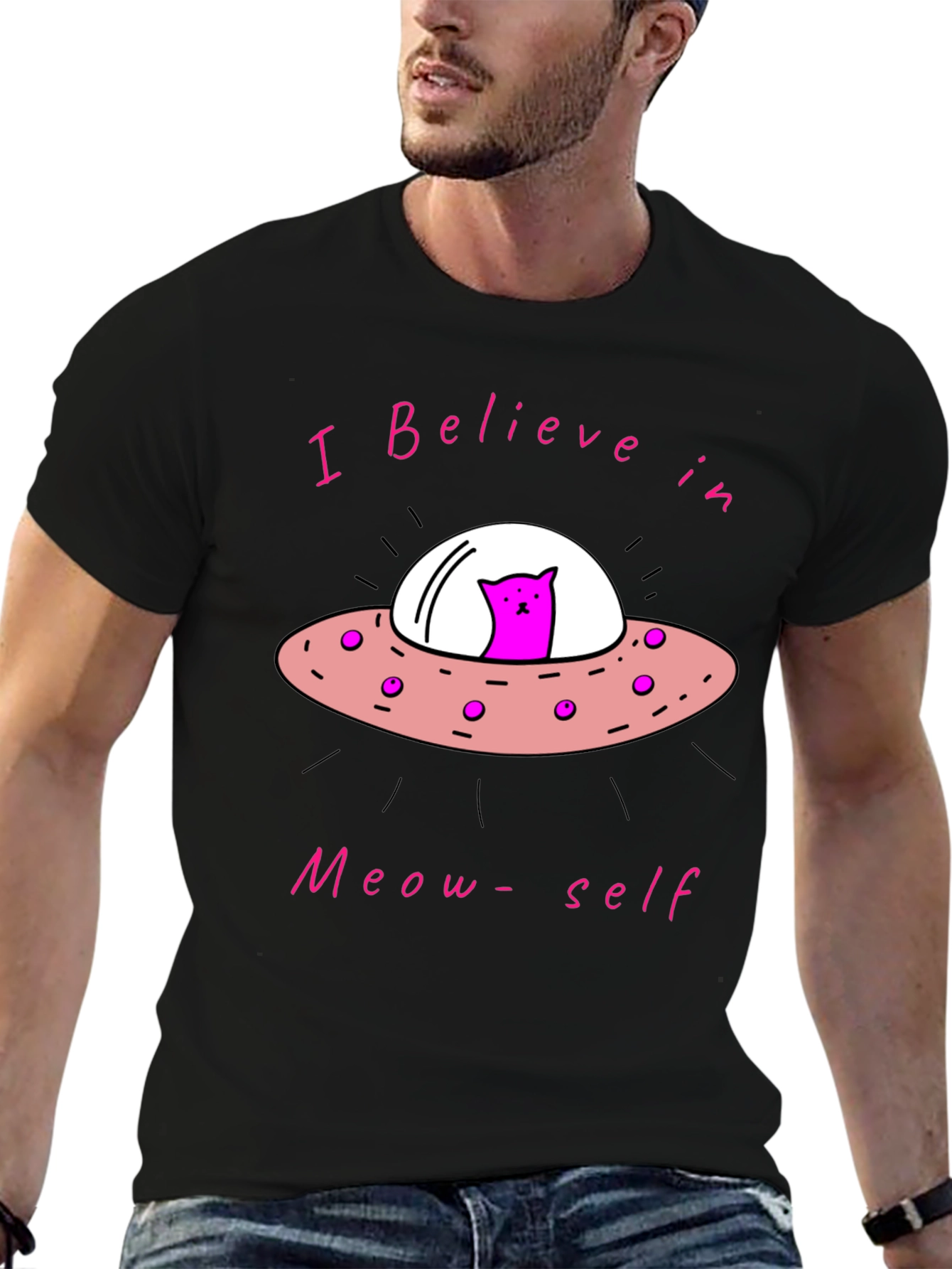 Believe in Meow-self Black T-Shirt