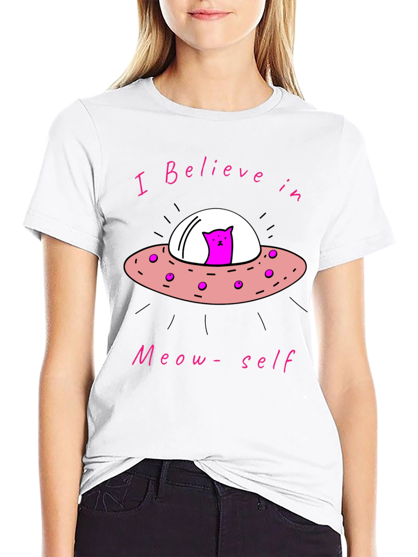 Believe in Meow-self Black T-Shirt