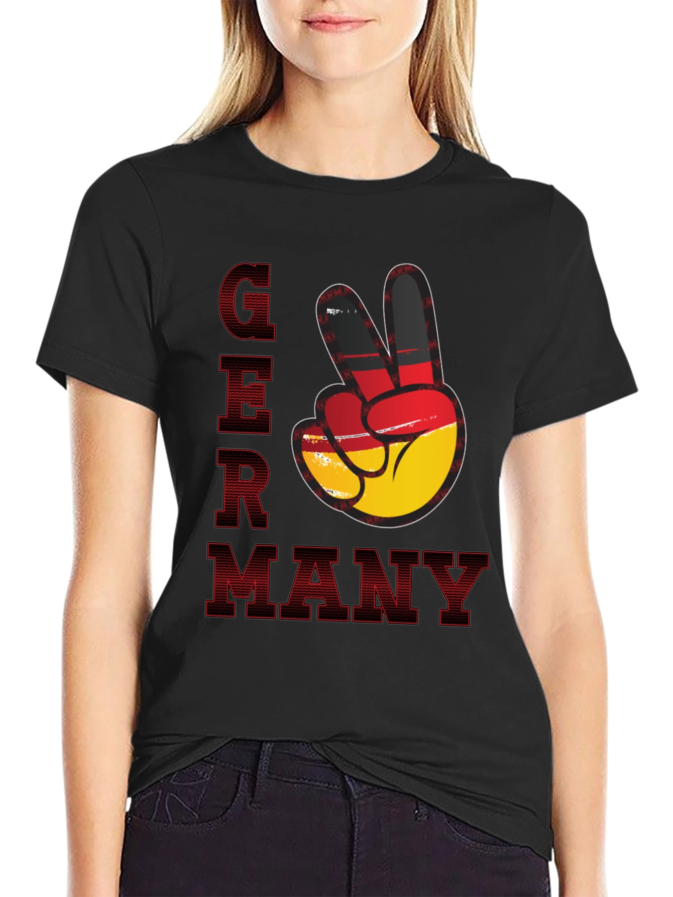 Germany Peace Sign T-Shirt - Black
