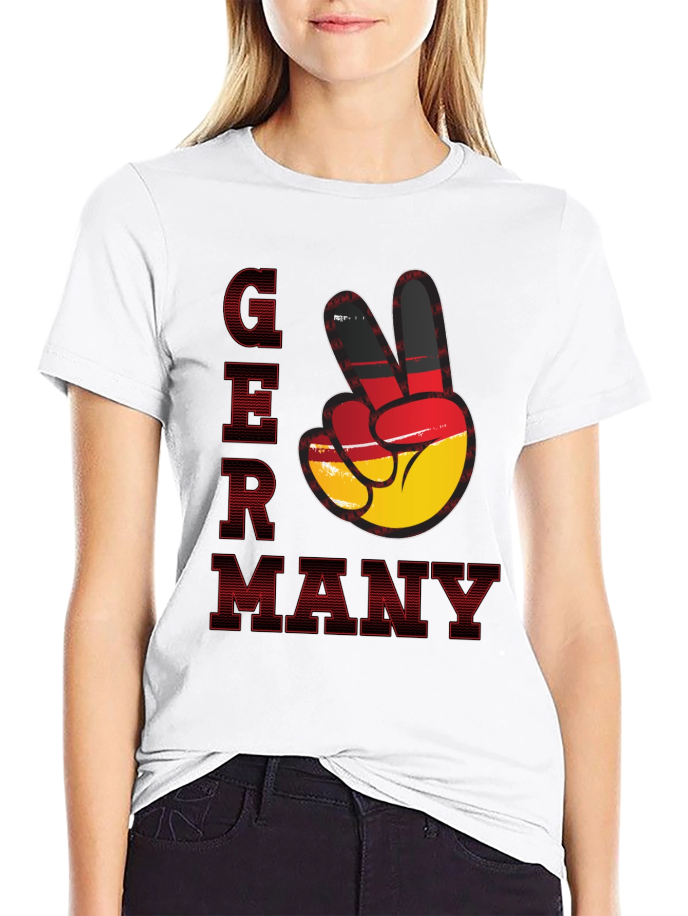 Germany Peace Sign T-Shirt - Black