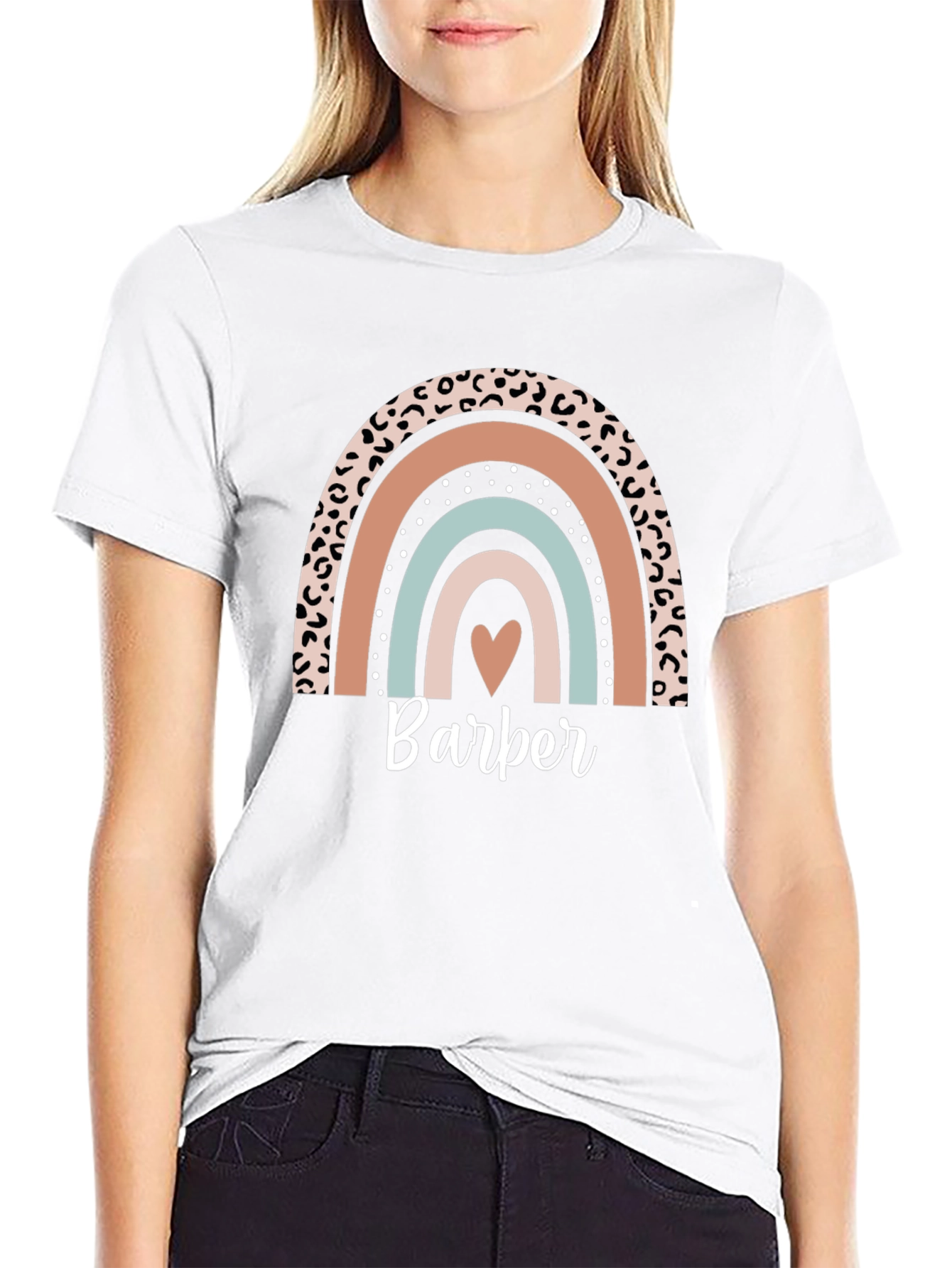 Stylish Barber Rainbow Graphic T-Shirt
