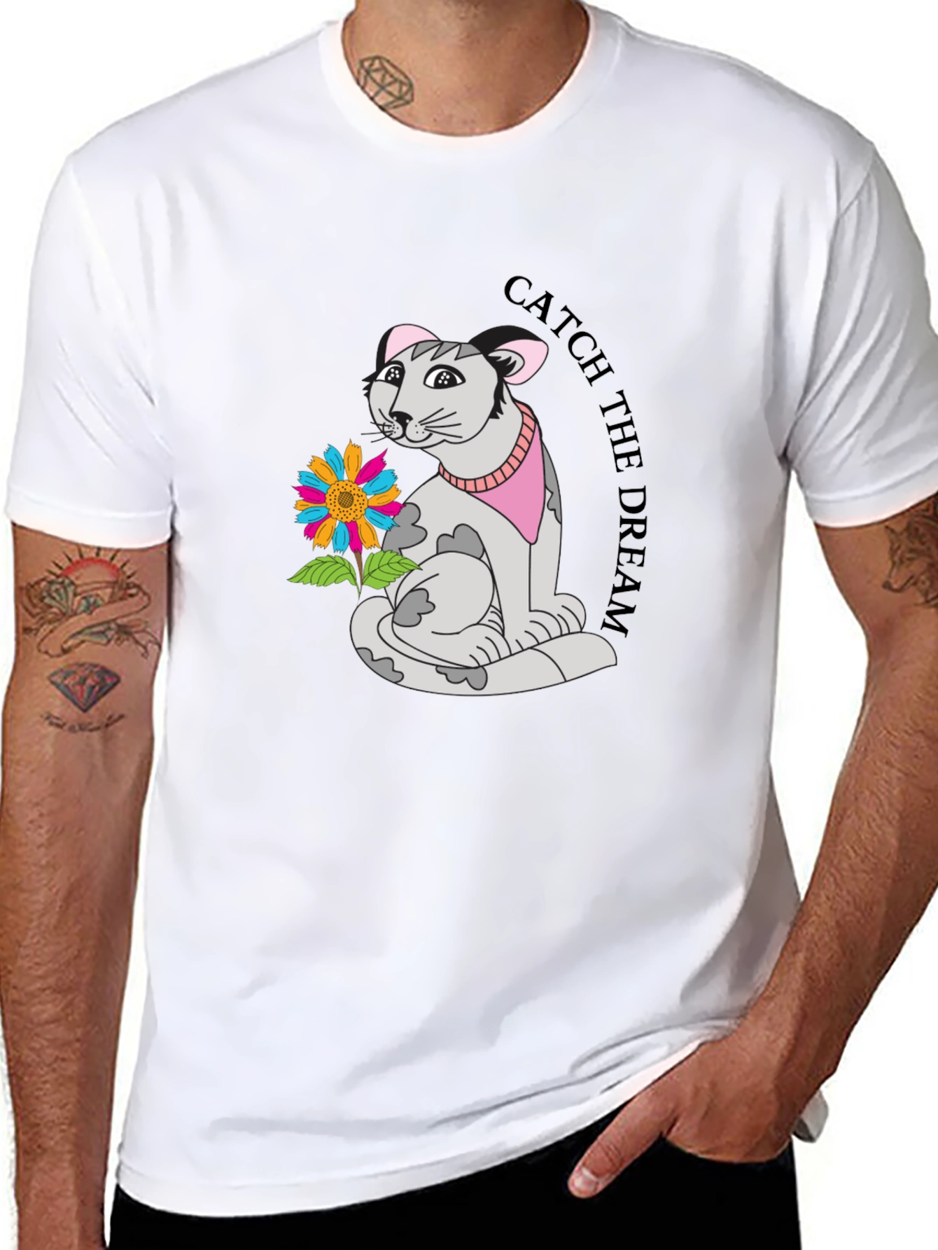 Catch the Dream Cat Graphic Tee - Unisex