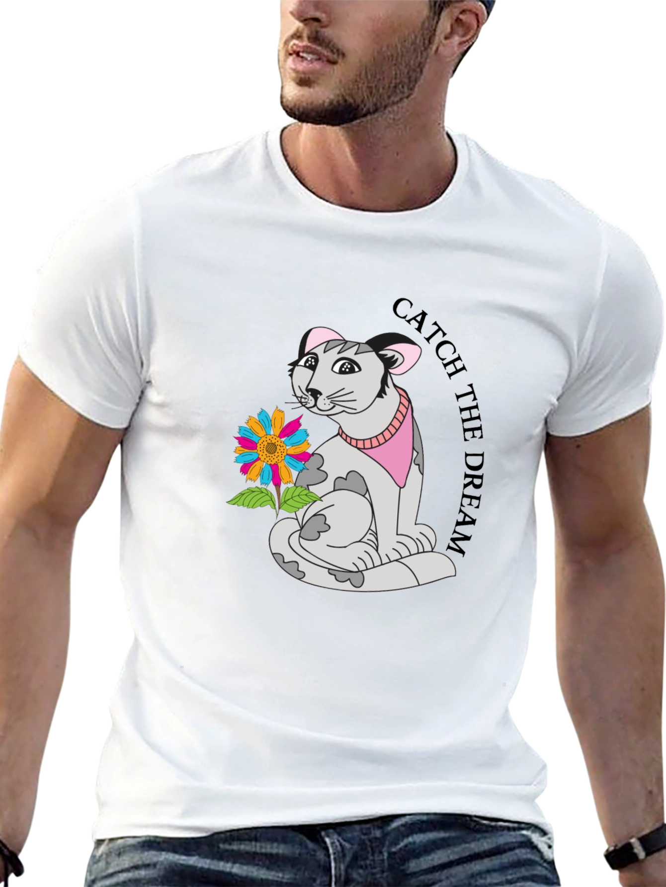 Catch the Dream Cat Graphic Tee - Unisex