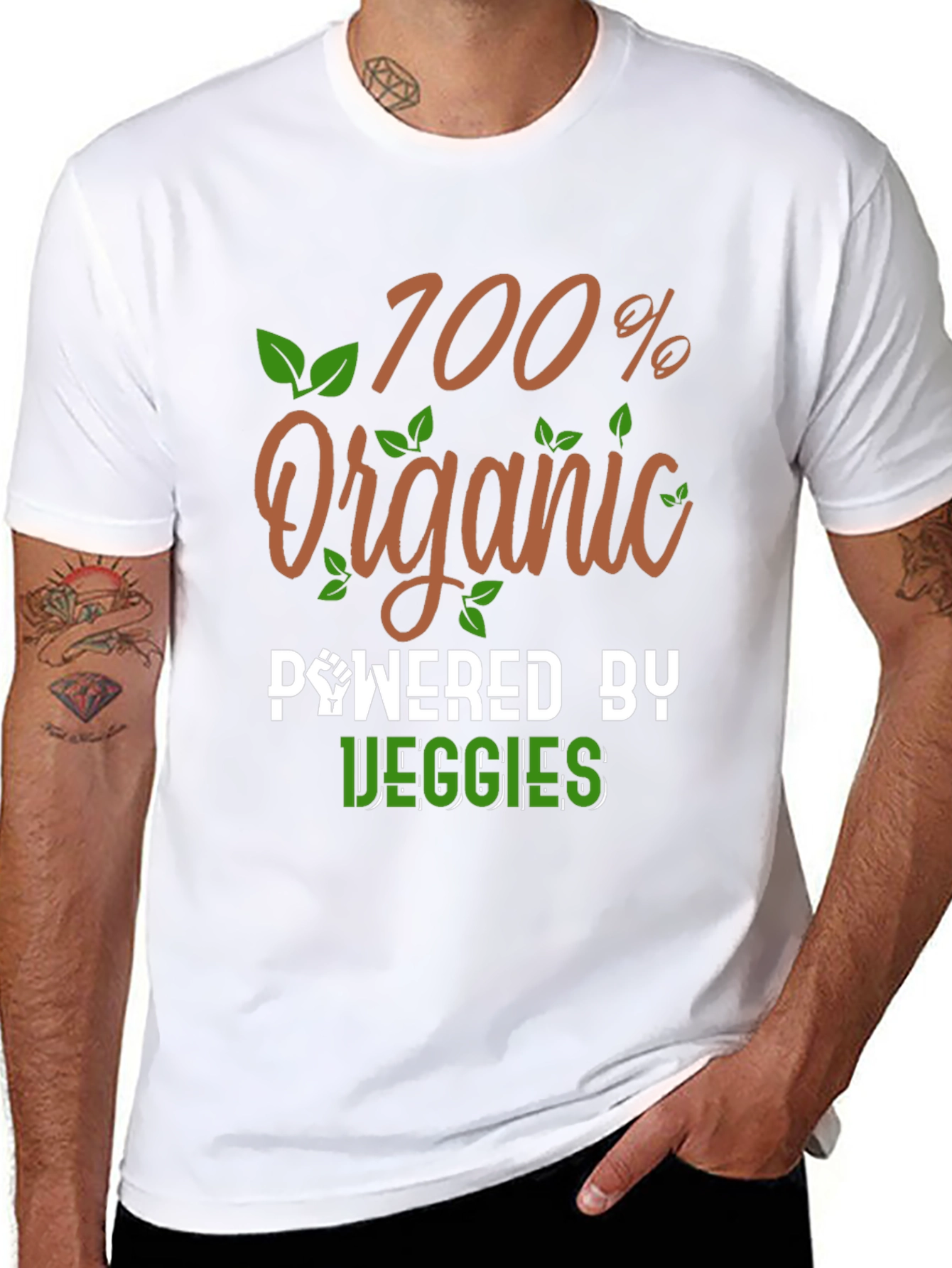 100% Organic Powered by Veggies T-Shirt