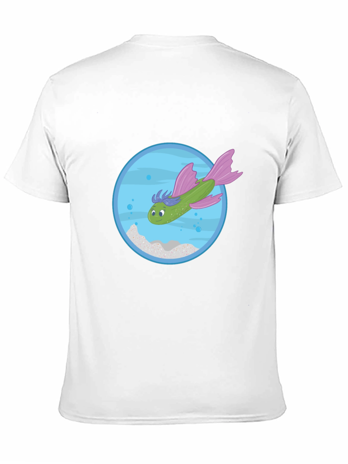 Whimsical Fish Graphic Tee - Black Cotton