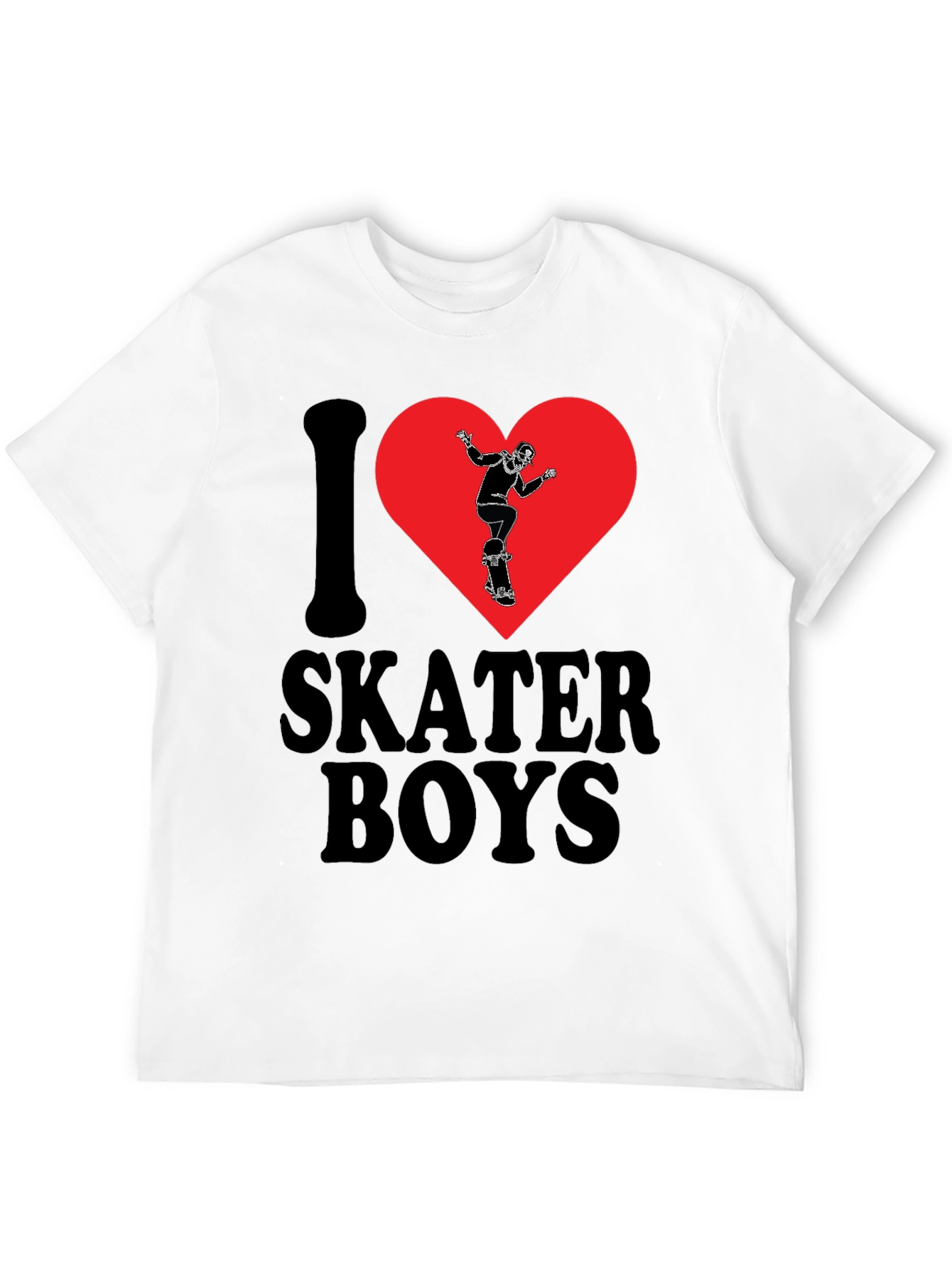 I Heart Skater Boys Black Graphic Tee