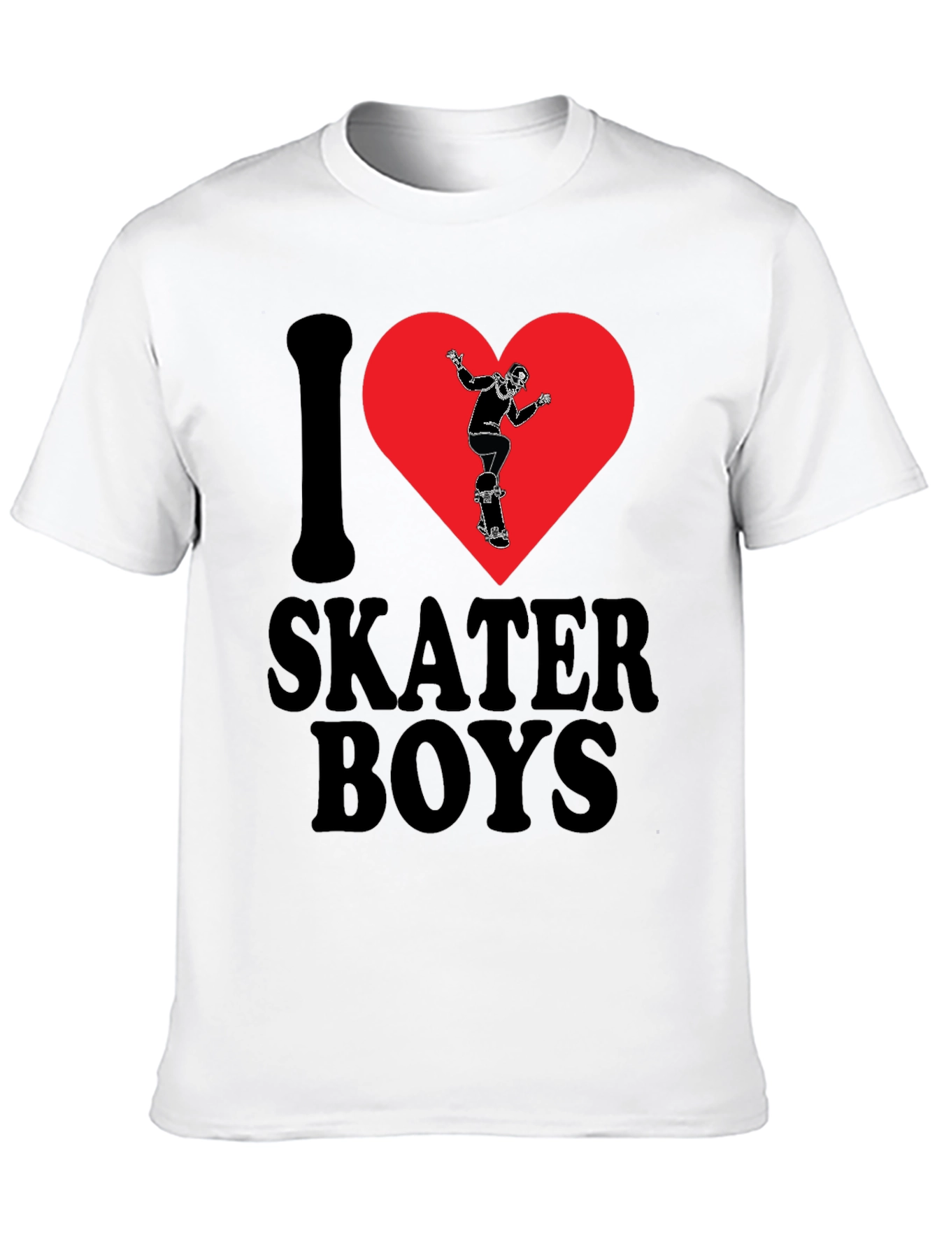 I Heart Skater Boys Black Graphic Tee