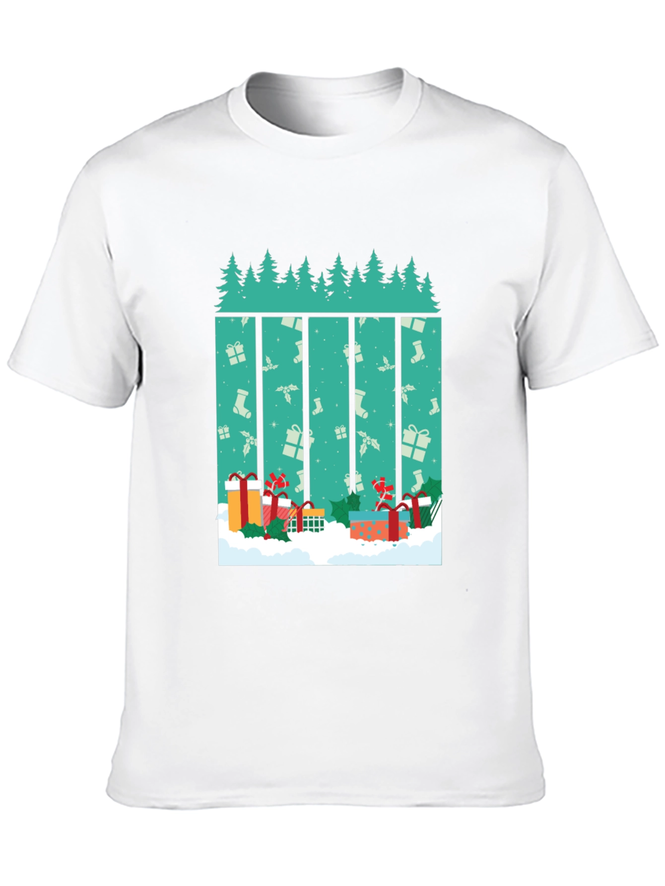 Festive Christmas Tree & Presents T-Shirt