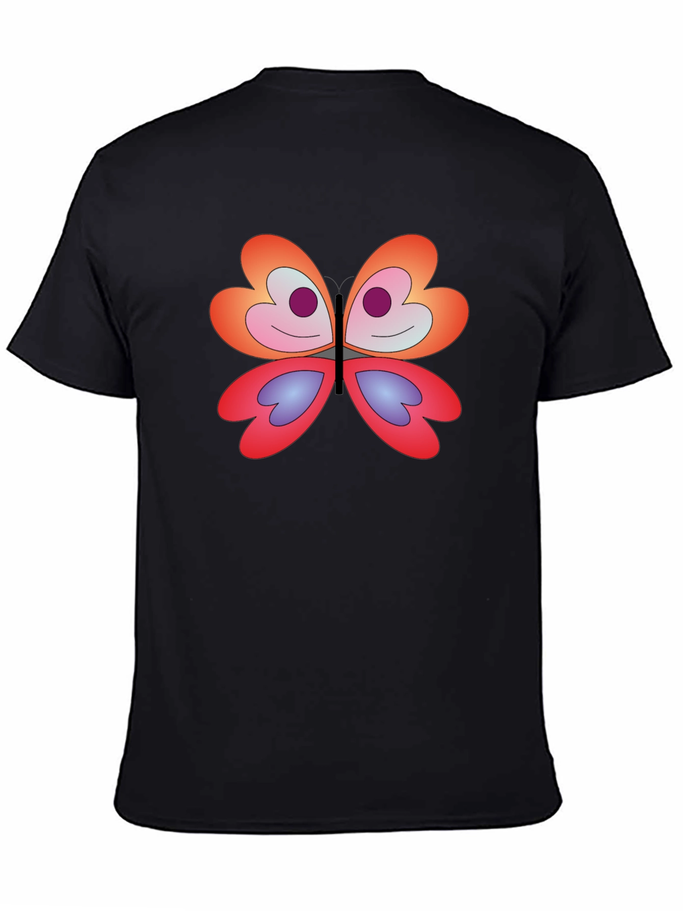 Butterfly Graphic Tee - Modern Fit Black T-Shirt