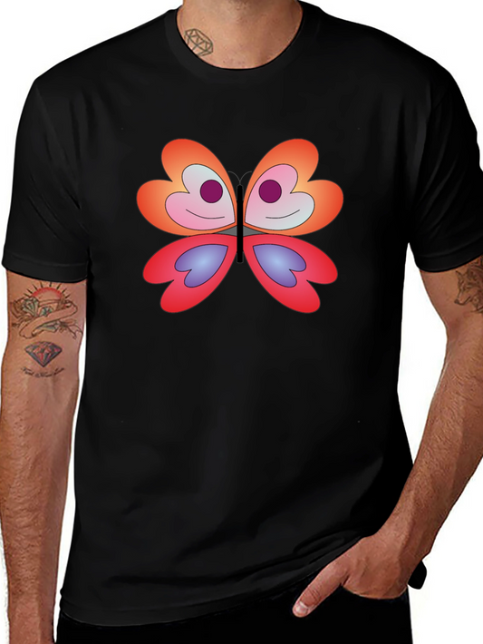 Butterfly Graphic Tee - Modern Fit Black T-Shirt
