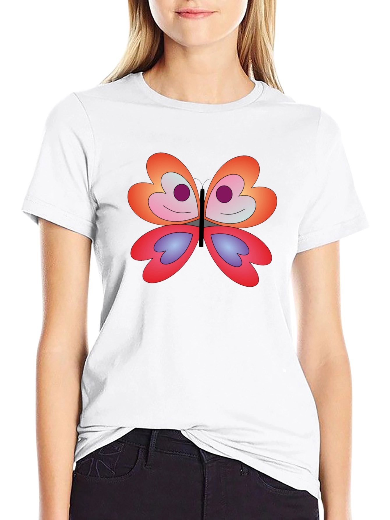 Butterfly Graphic Tee - Modern Fit Black T-Shirt